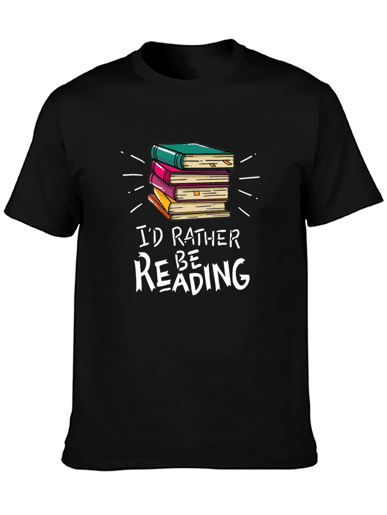 Black I'd Rather Be Reading Graphic T-Shirt view 3