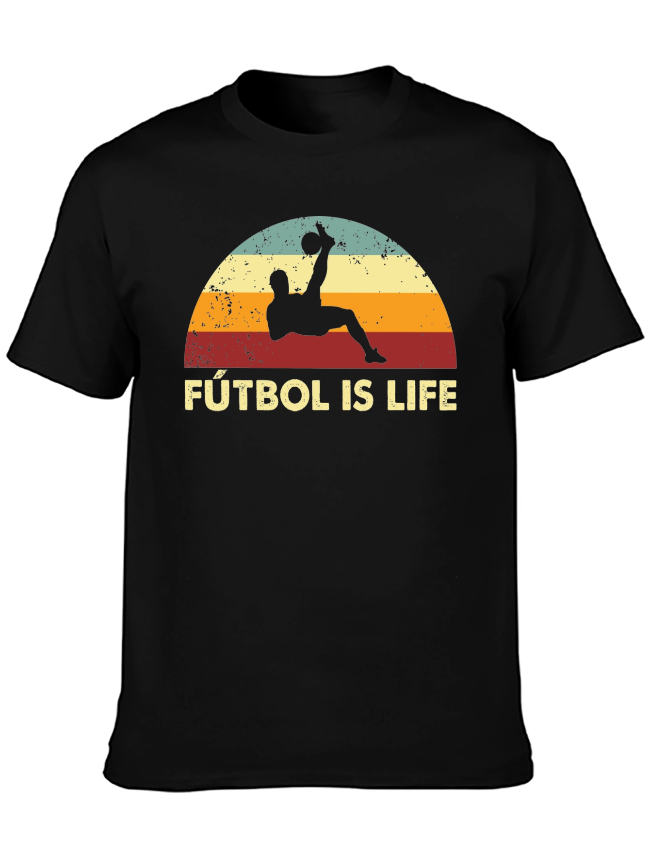 Black Fútbol Is Life Graphic T-Shirt view 3