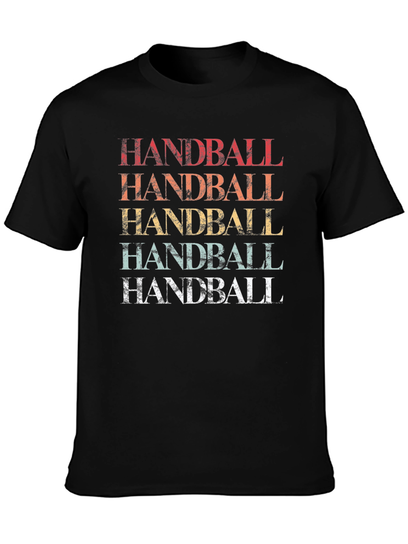 Black Retro Handball T-Shirt - Vintage Style view 3