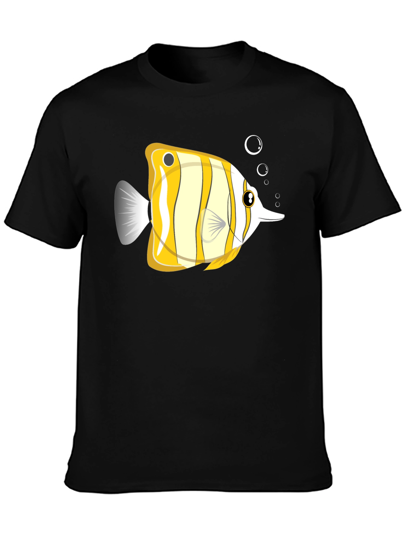 Black Striped Fish Graphic Tee - Unique Design view 3