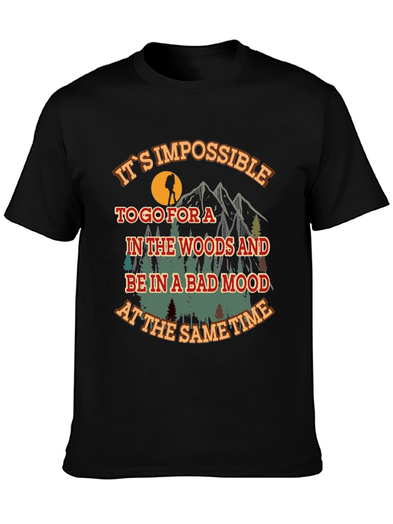 Black Hiking Adventure Graphic Tee - Bad Mood Impossible view 3