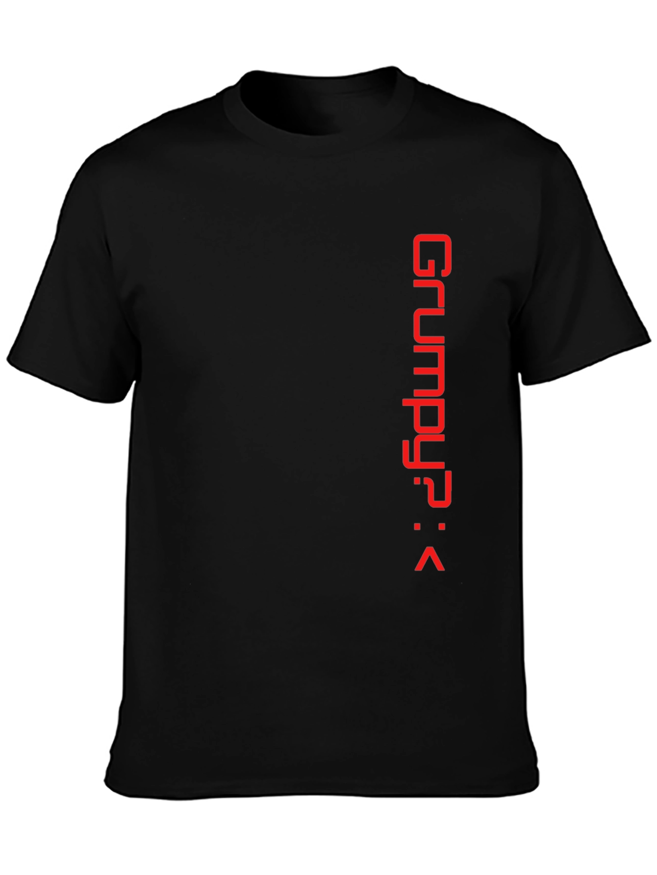Black Grumpy? Red Print Black Tee view 3