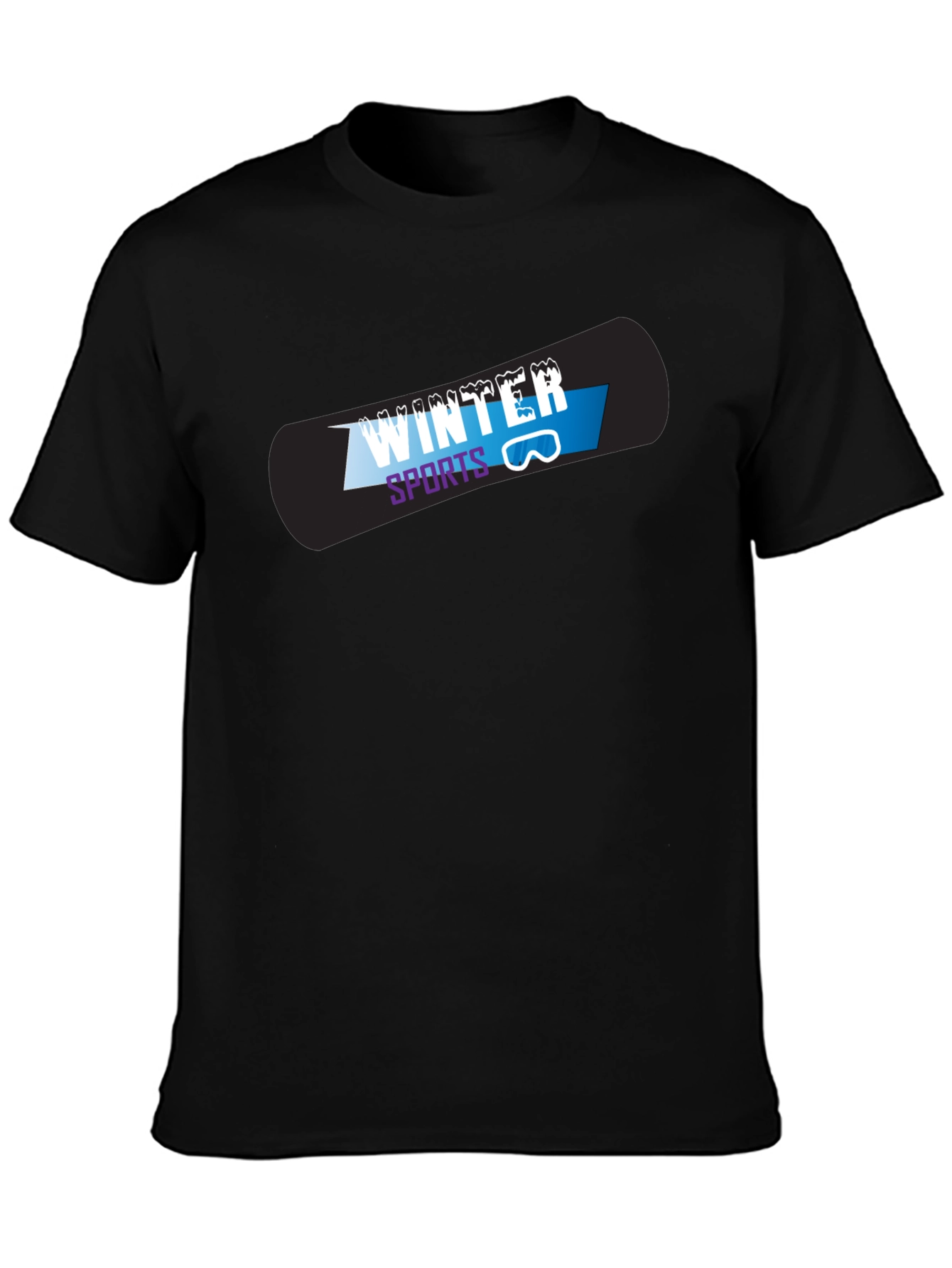 Black Winter Sports Graphic T-Shirt view 3