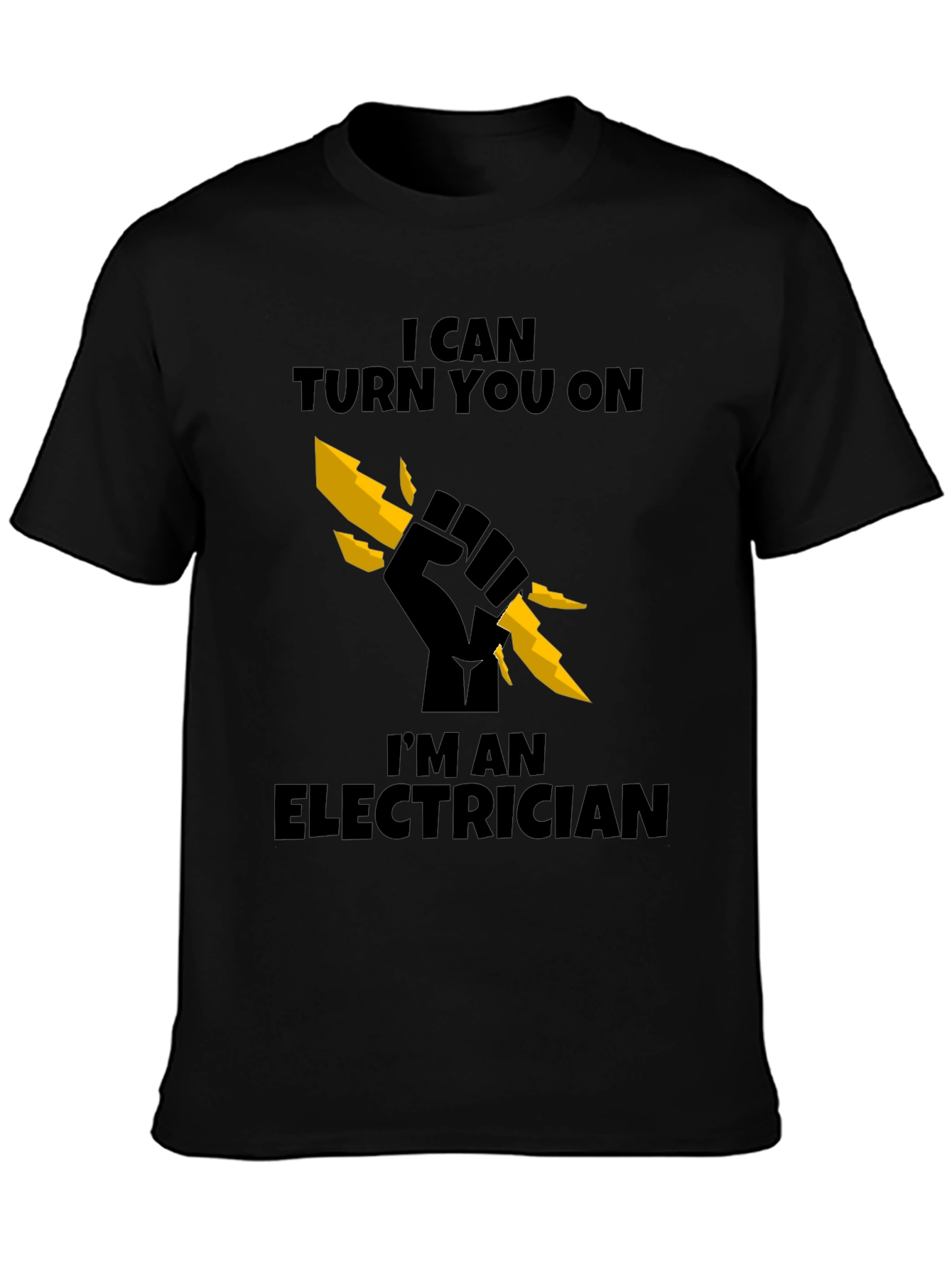 Black Electrician T-Shirt - I Can Turn You On view 3