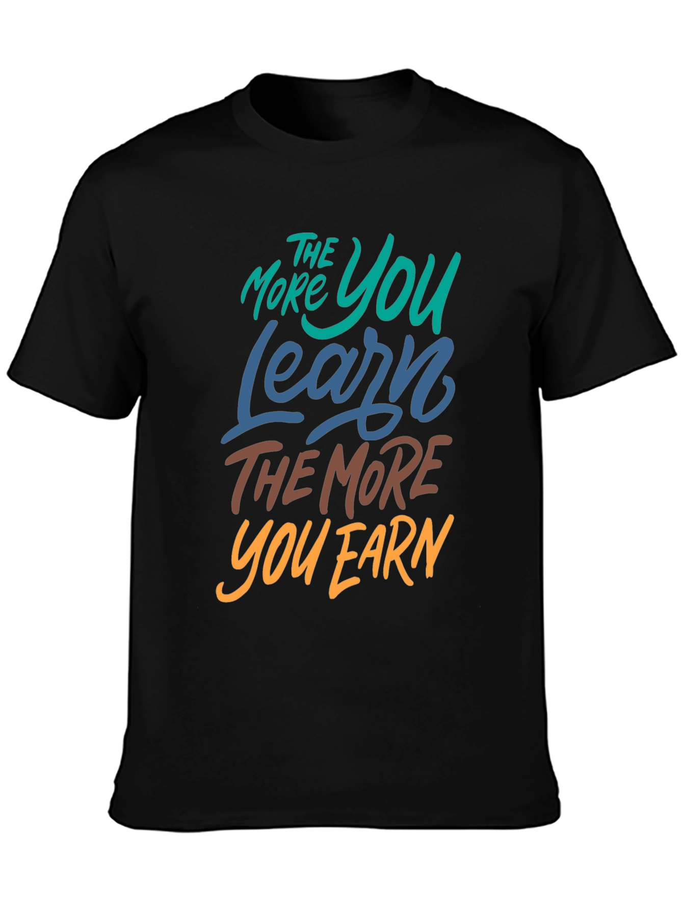 Black Learn More Earn More Graphic Tee view 3