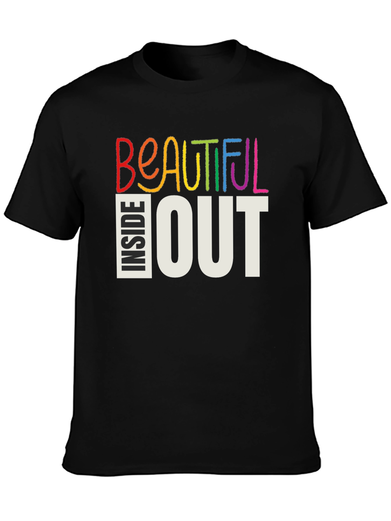 Black Beautiful Inside Out Graphic Tee - Stylish Comfort view 3