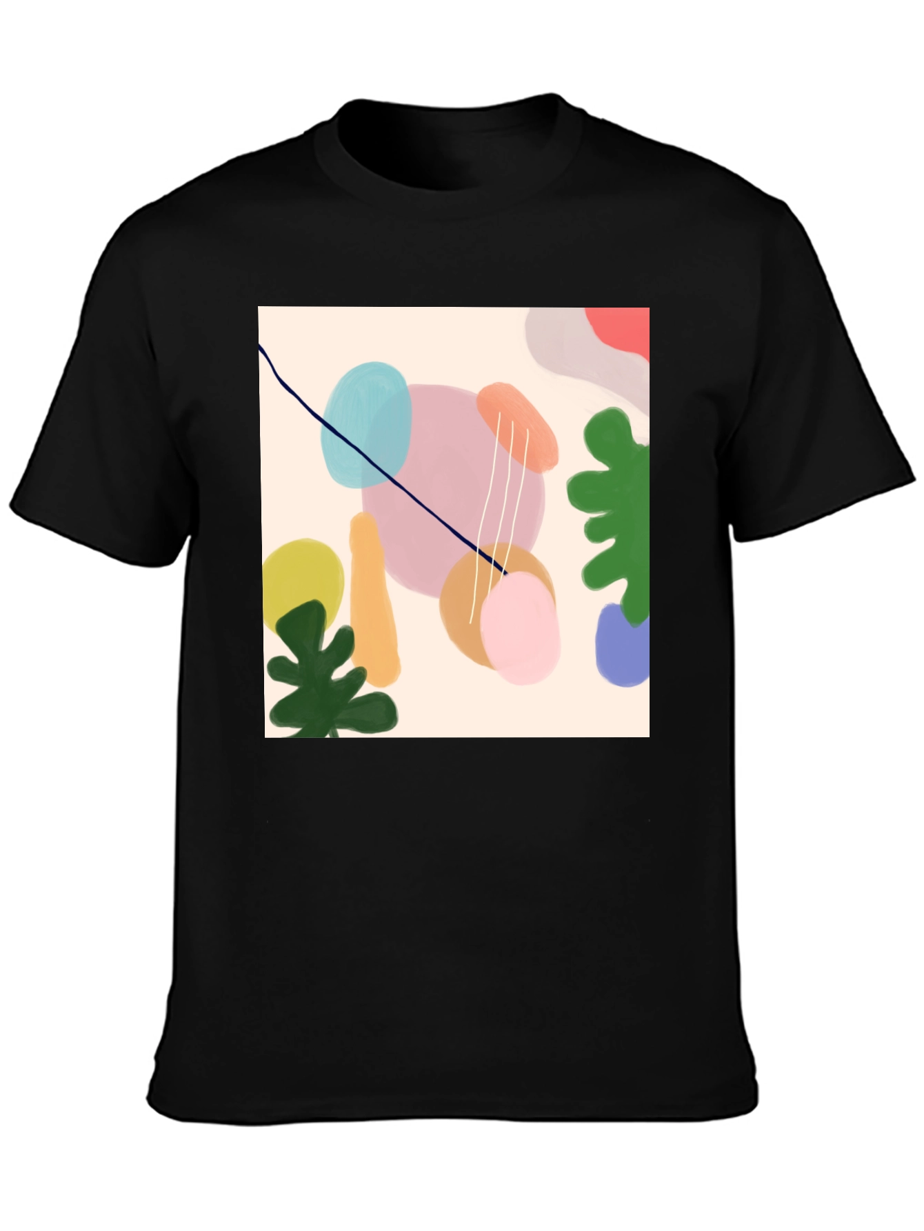Black Abstract Art T-Shirt - Stylish Graphic Tee view 3