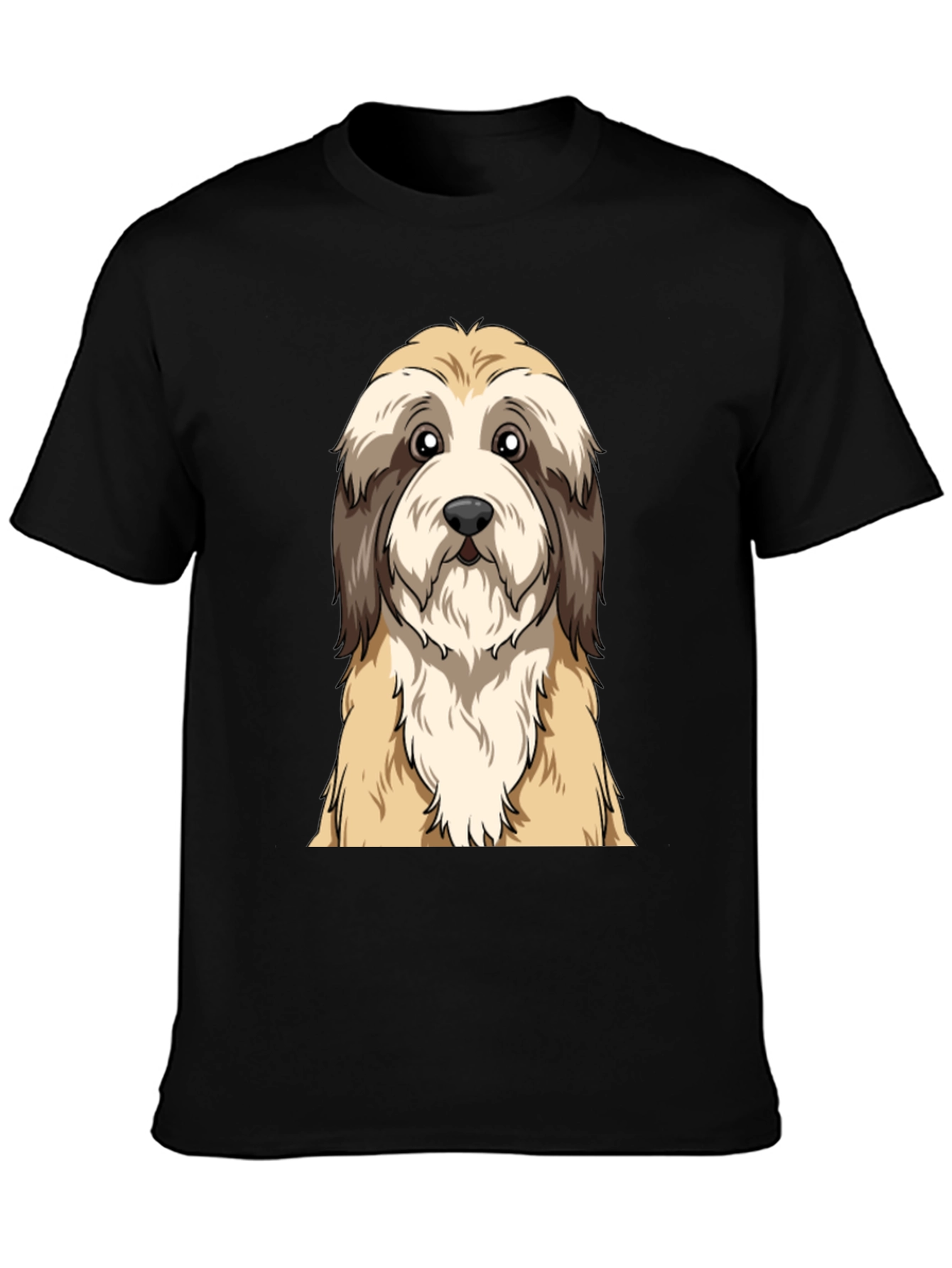 Black Cute Dog Graphic Tee - Unisex Black T-Shirt view 3