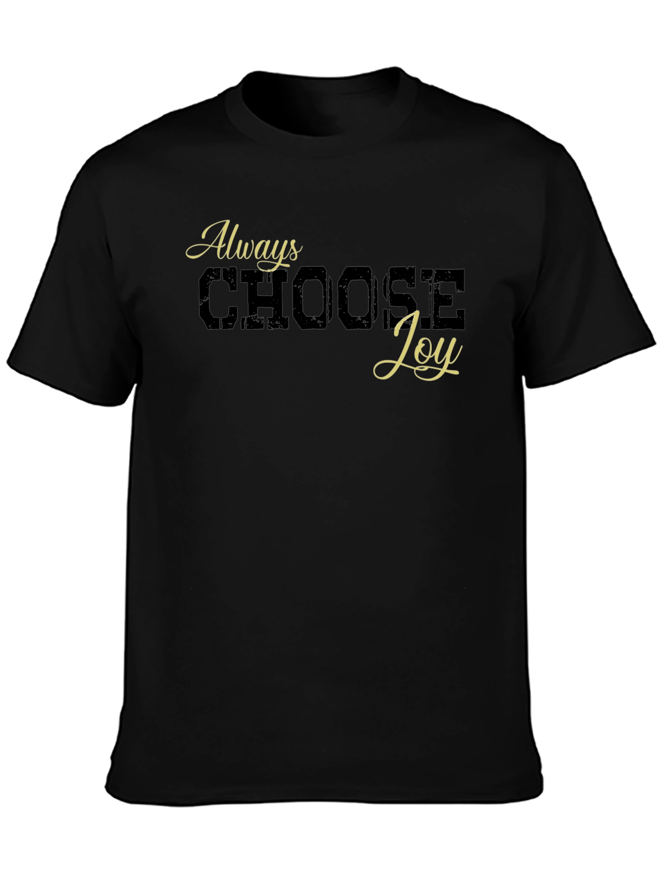 Black Always Choose Joy Graphic Tee - Black Cotton Blend view 3