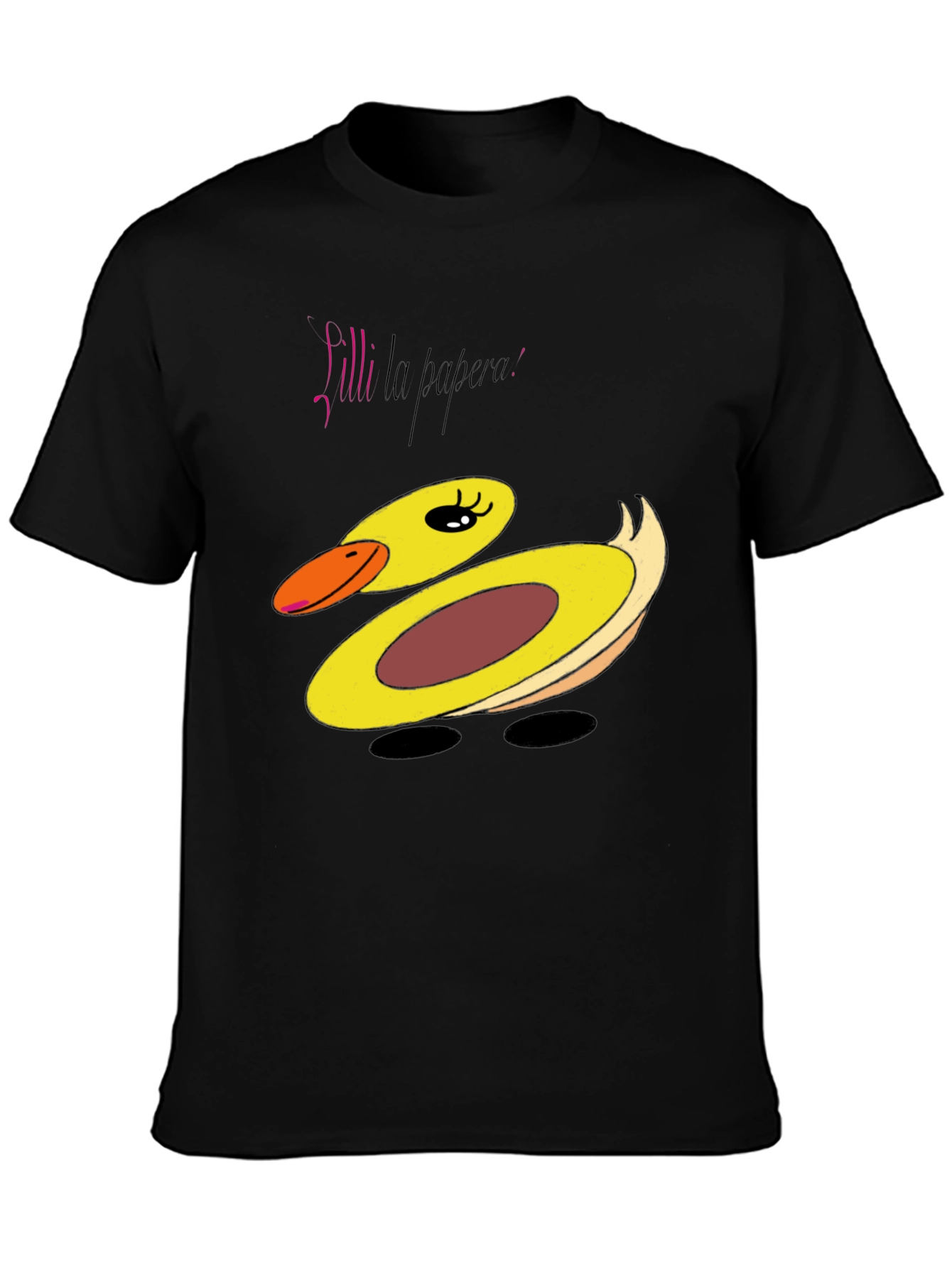 Black Duck Graphic T-Shirt - Playful Cartoon Design view 3