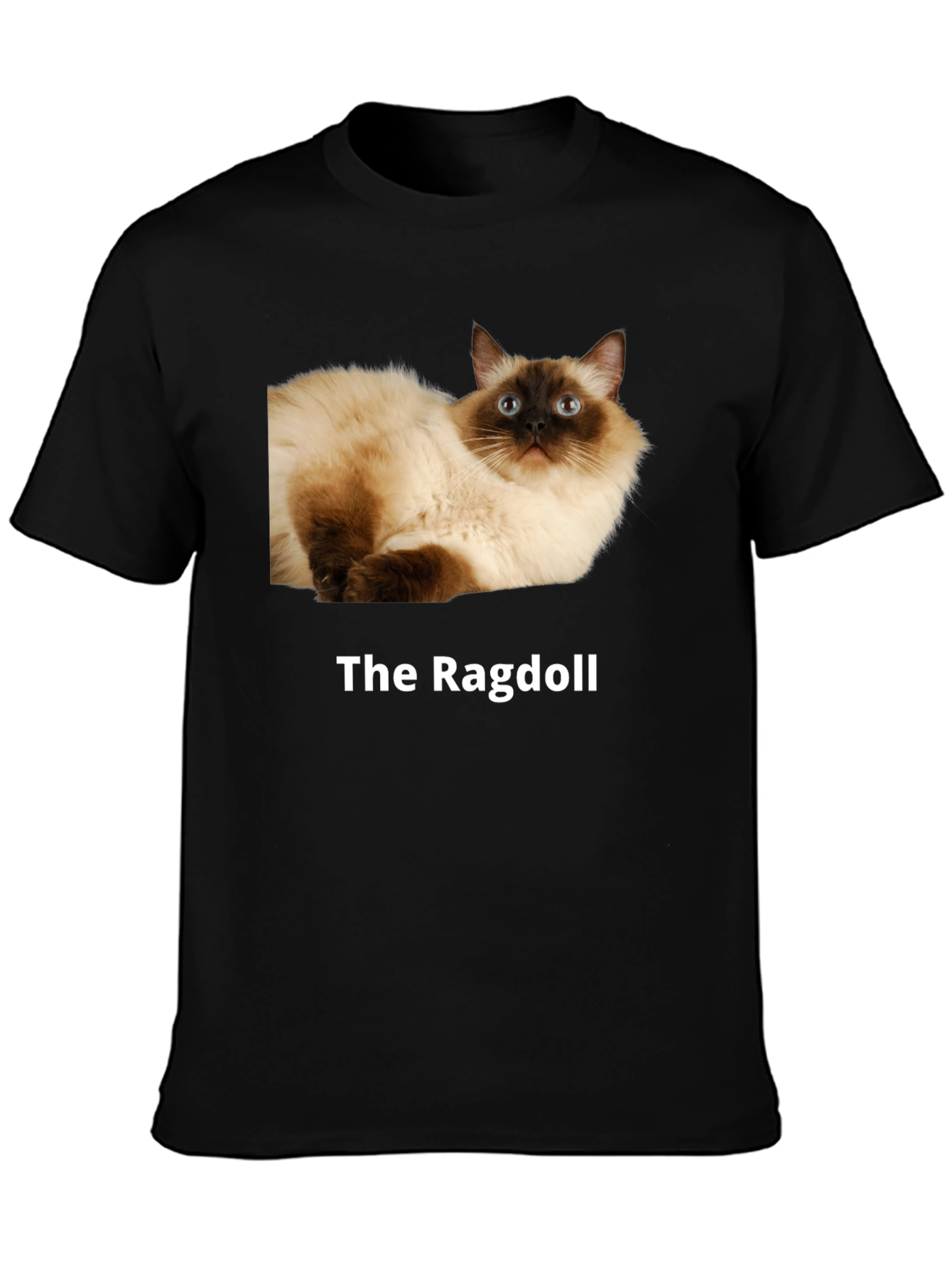Black Ragdoll Cat T-Shirt - Premium Cotton Blend view 3