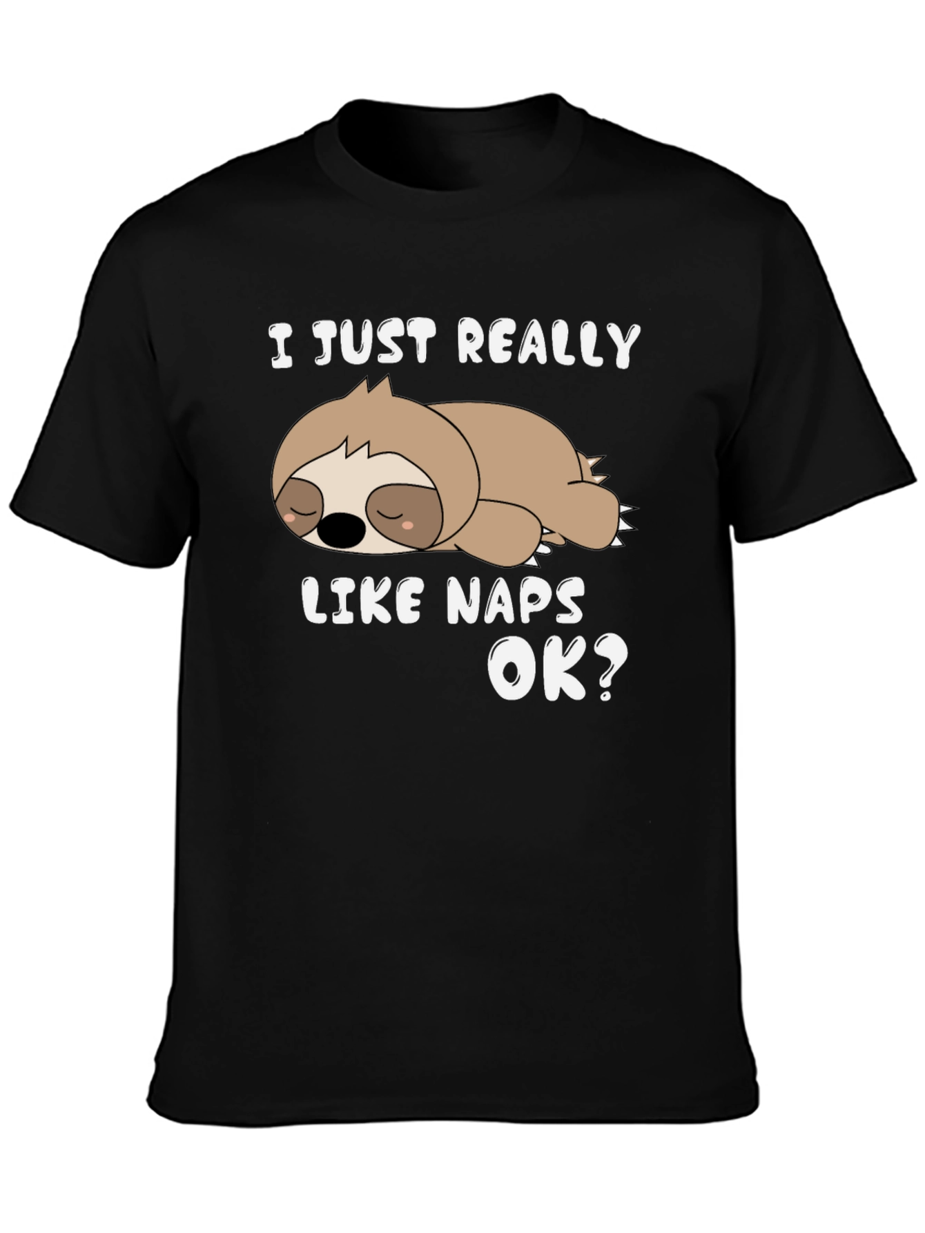 Black Sloth Naps Graphic T-Shirt view 3