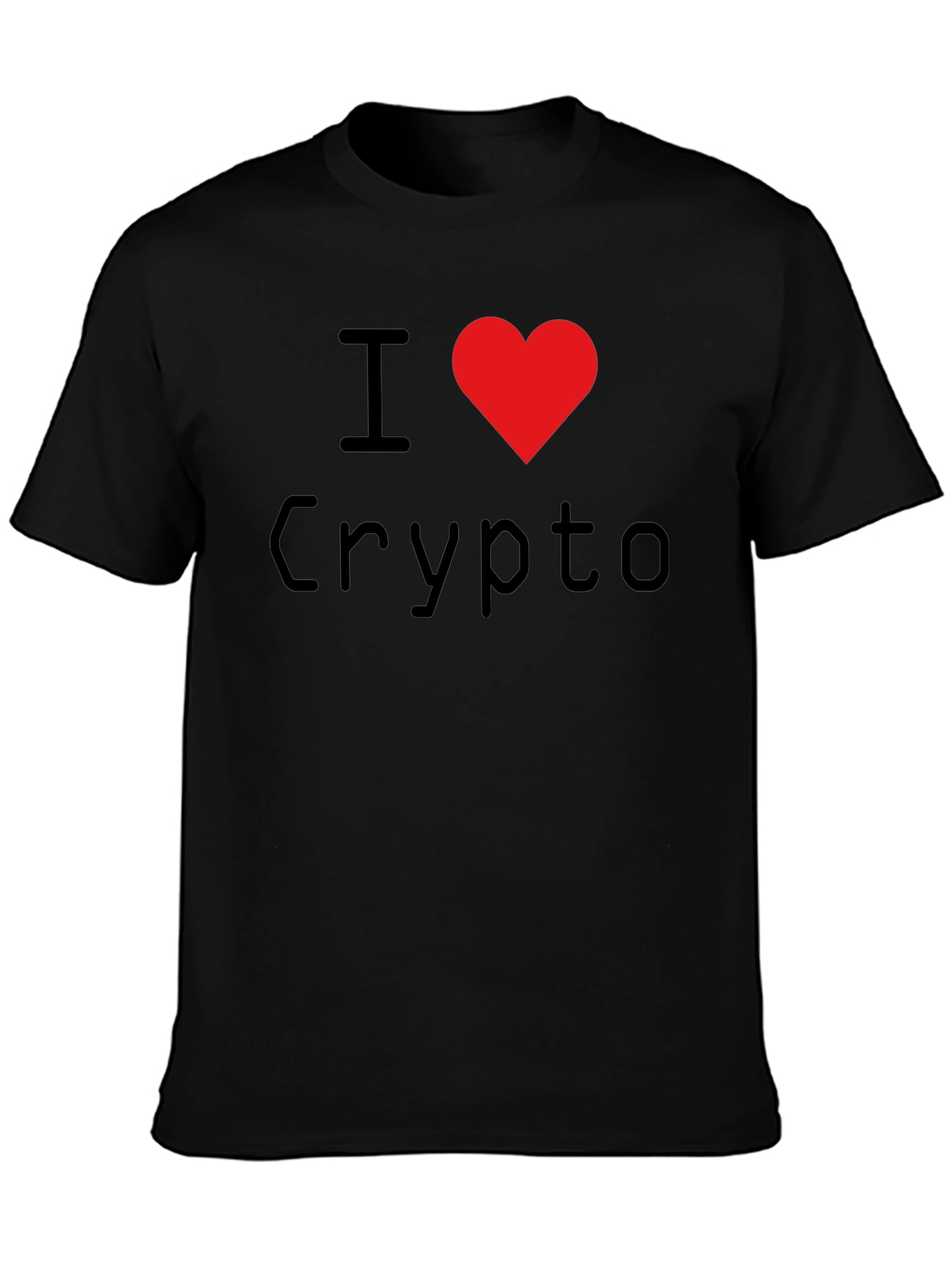 Black I Heart Crypto Black T-Shirt view 3