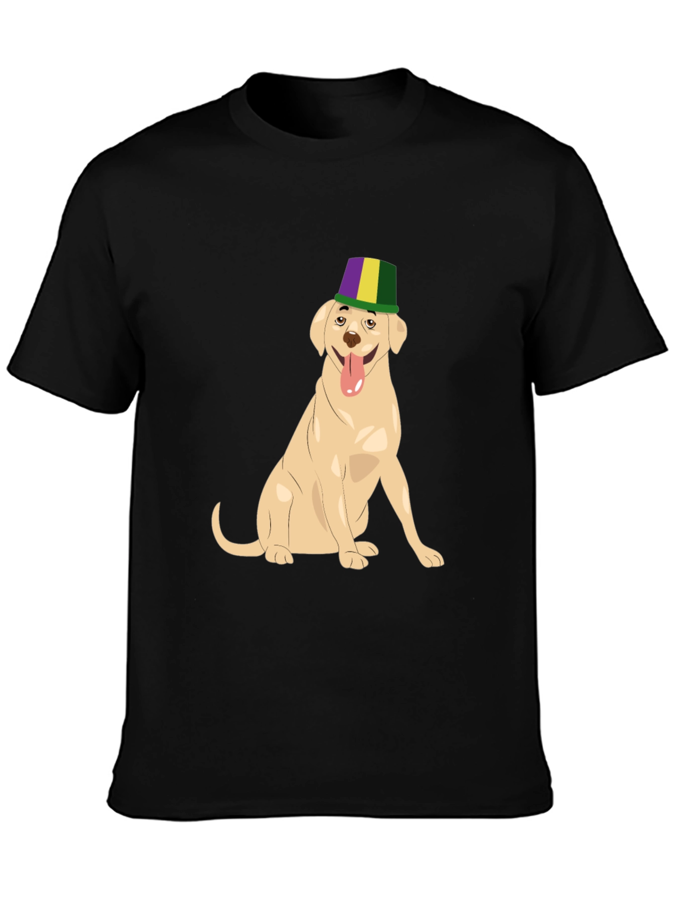 Dog Wearing Mardi Gras Hat Graphic T-Shirt - 3