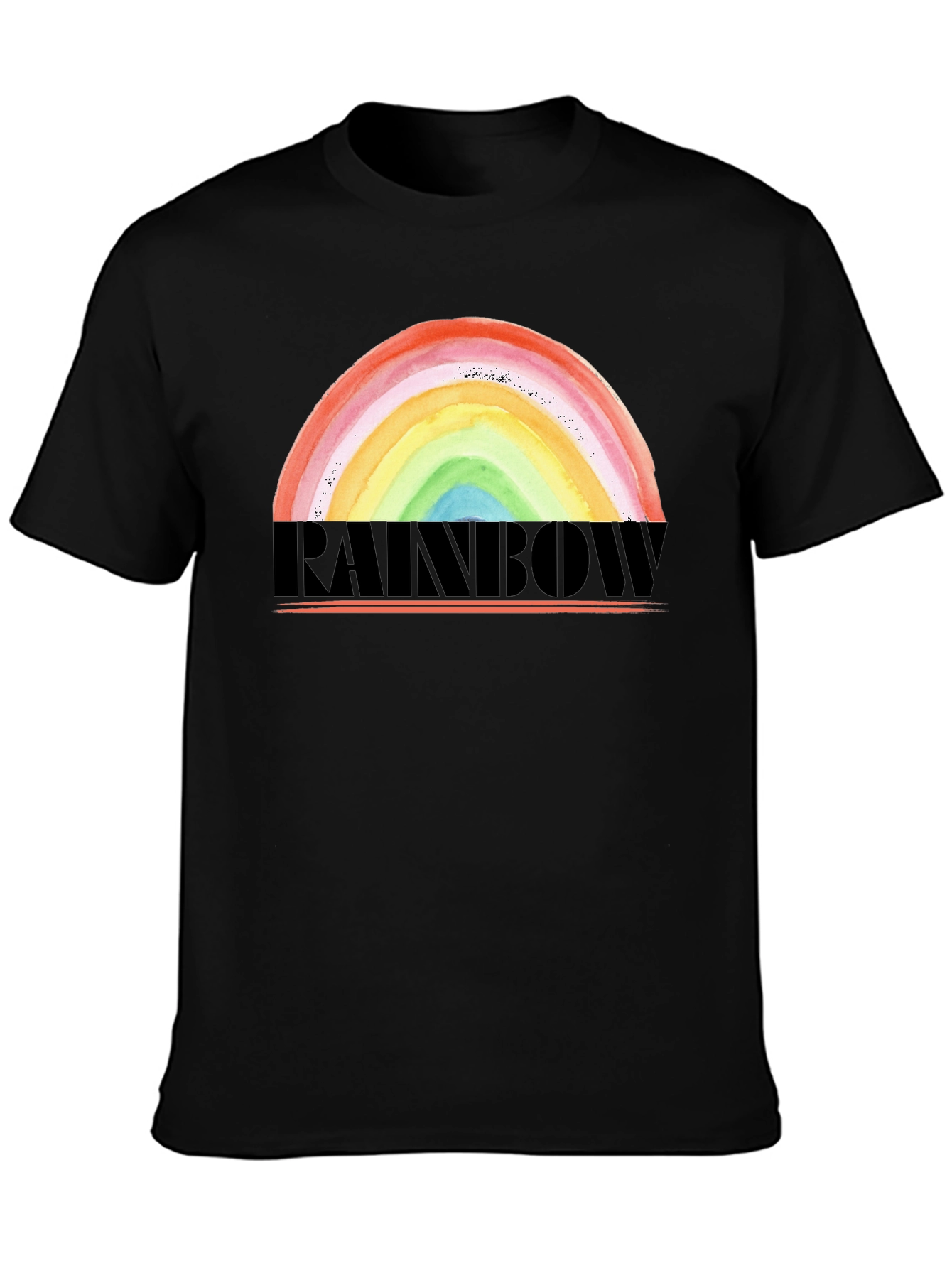 Black Rainbow Graphic Tee - Colorful Pride Design T-Shirt view 3
