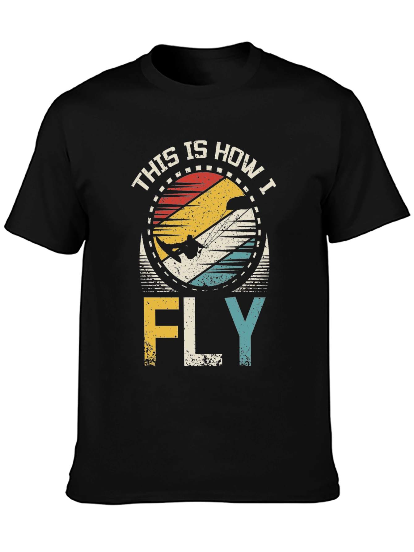 Black This Is How I Fly Retro T-Shirt view 3