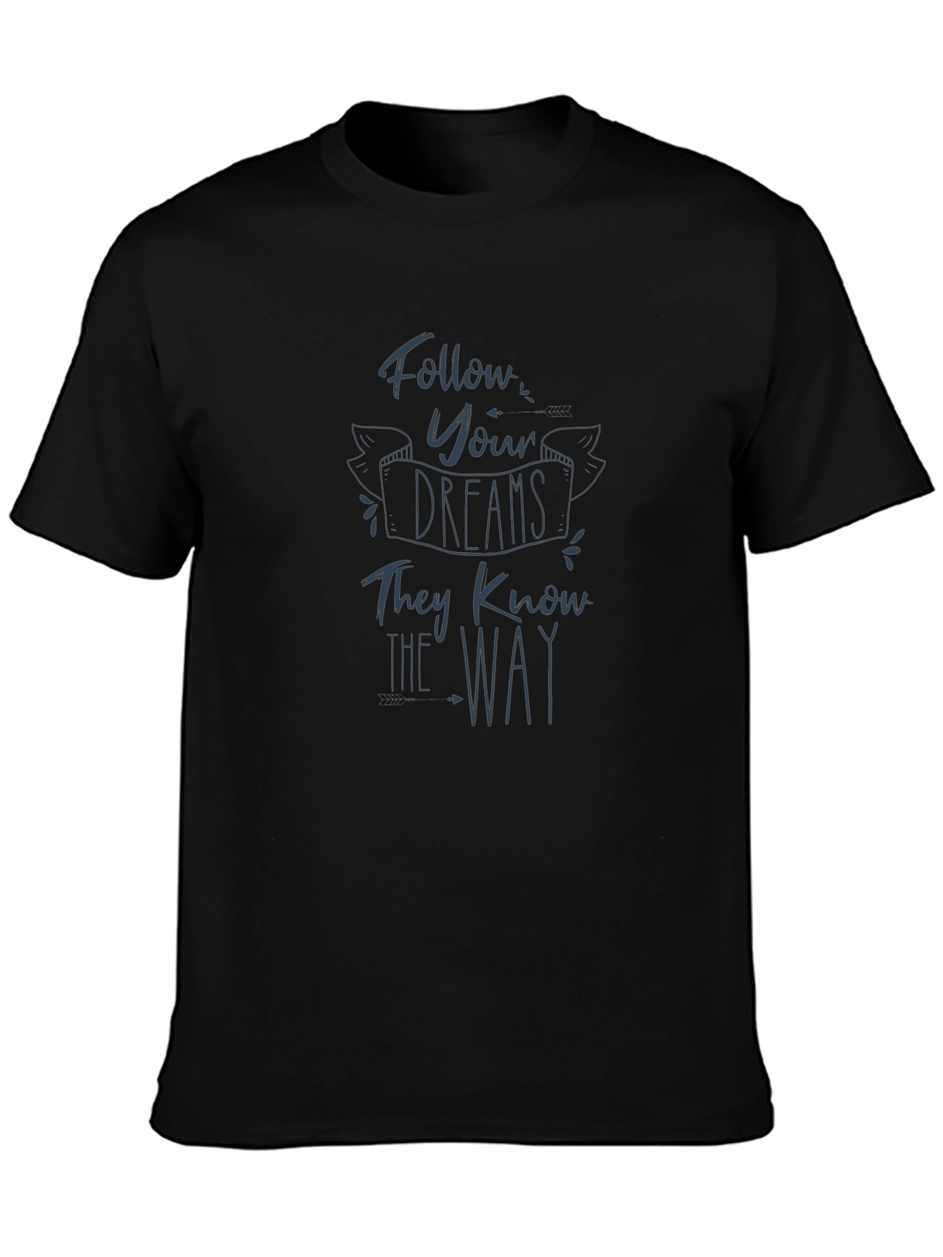 Black Follow Your Dreams Graphic Tee - Soft Black T-Shirt view 3