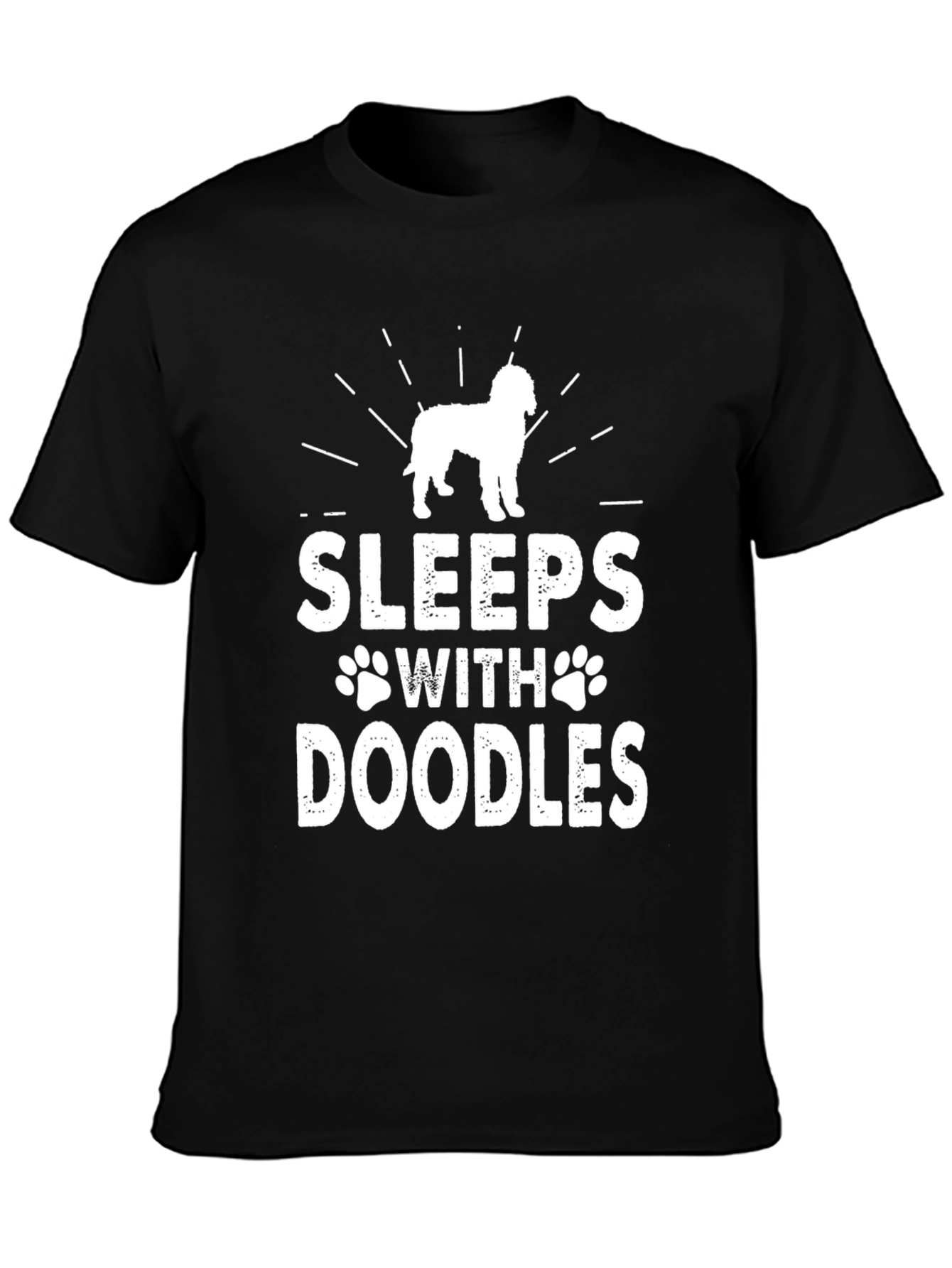 Black Sleeps With Doodles T-Shirt - Dog Lover Tee view 3