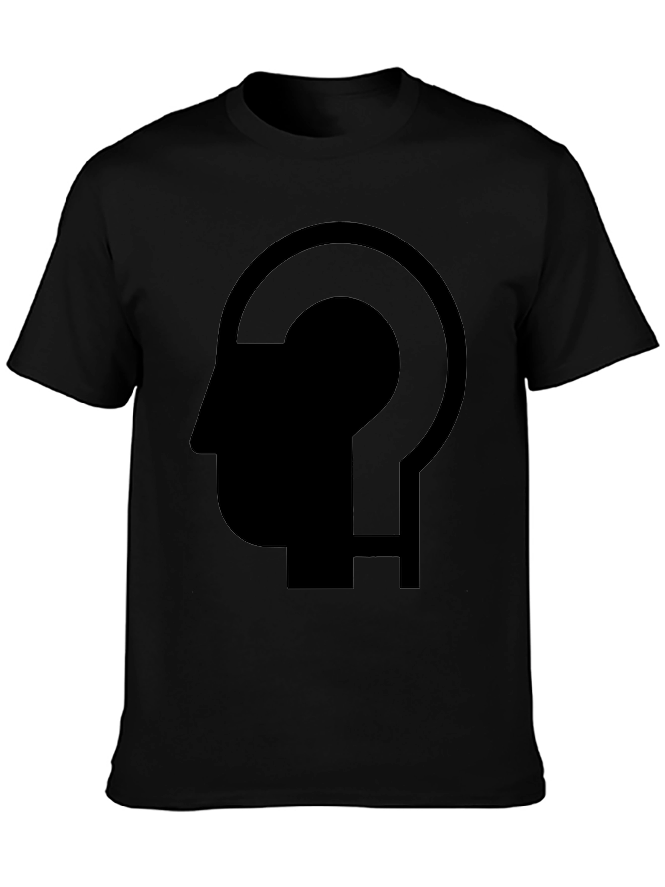 Black Thinking Man T-Shirt - Black Graphic Tee view 3