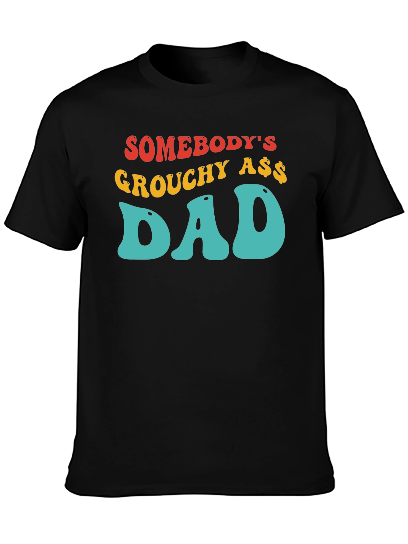 Black Grouchy Ass Dad T-Shirt - Black Cotton Tee view 3