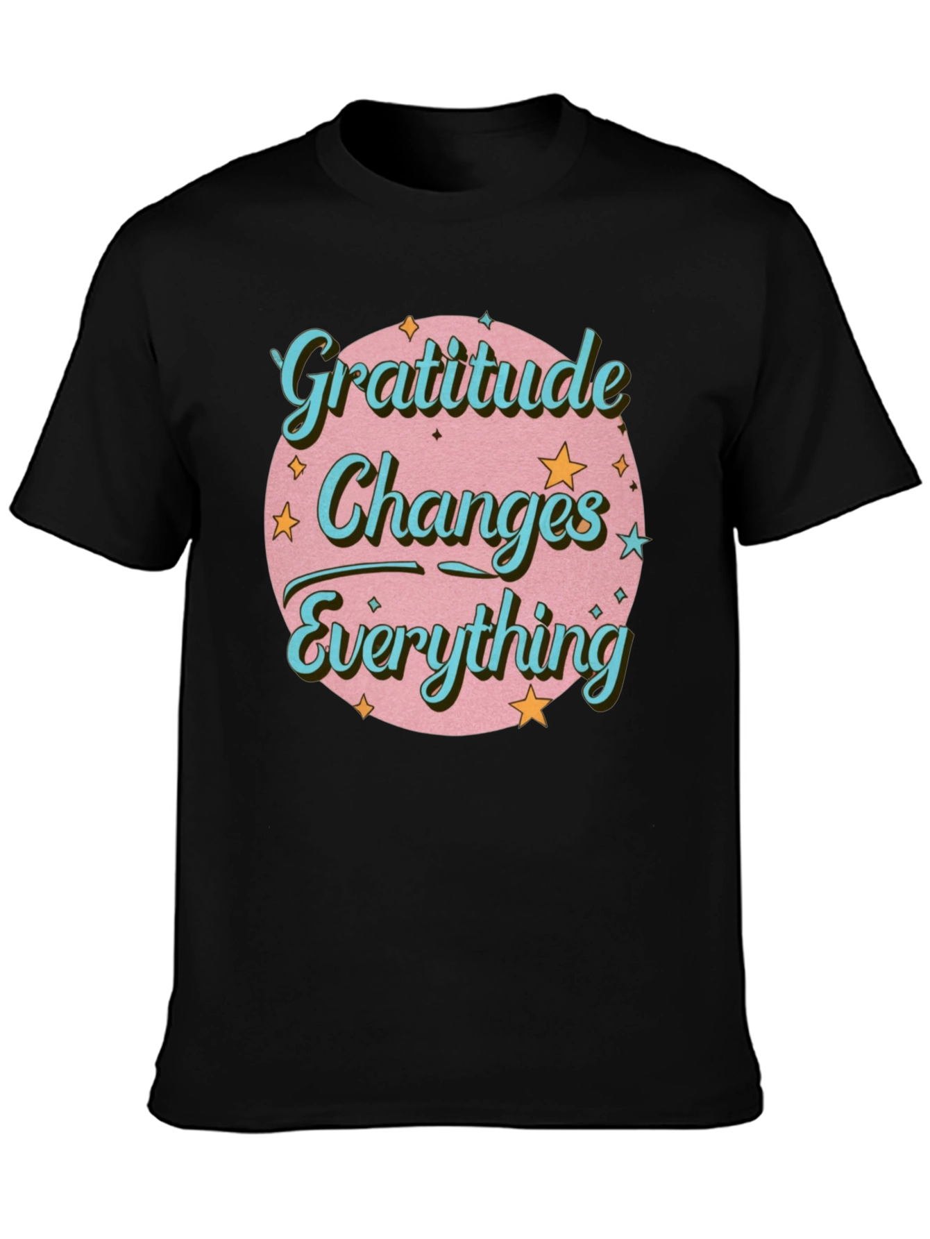 Black Gratitude Changes Everything Graphic T-Shirt view 3