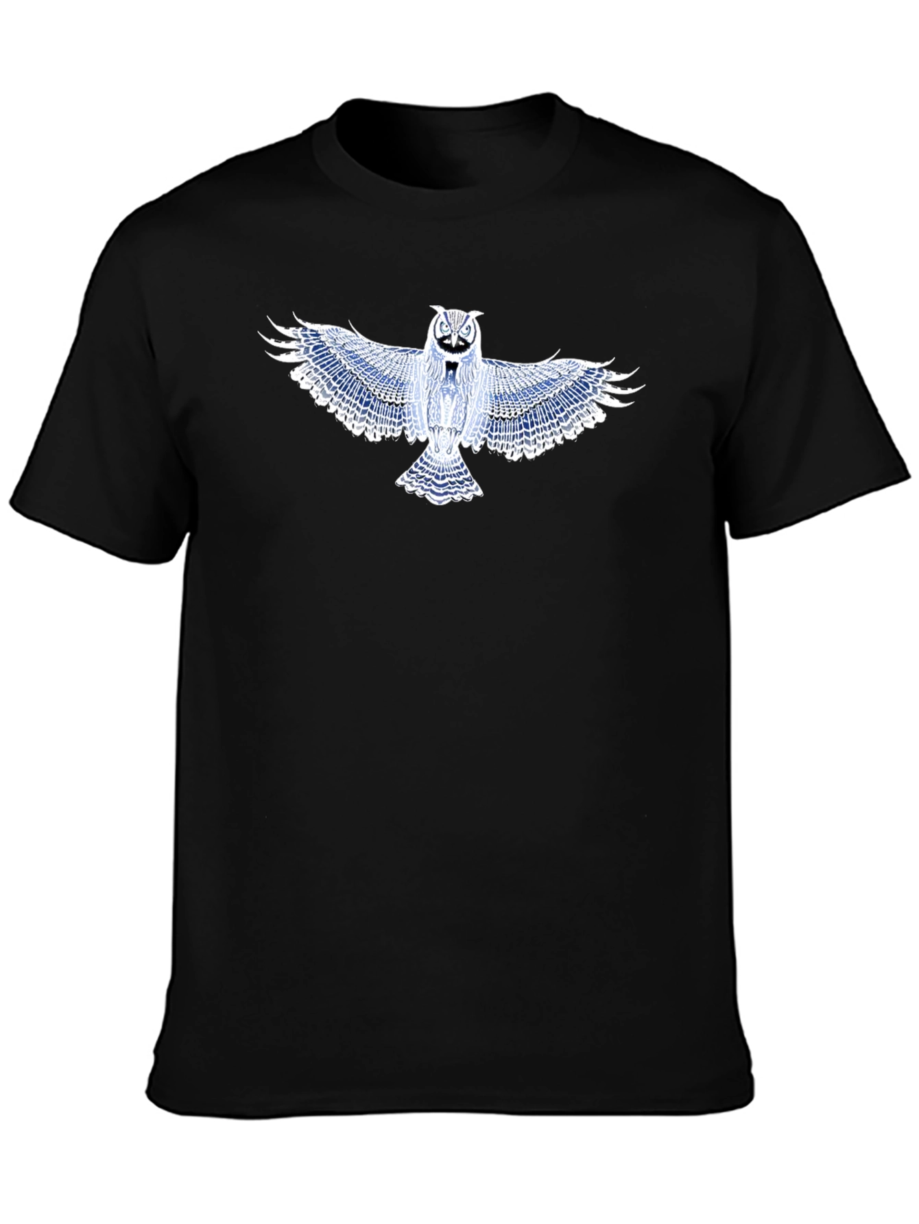 Black Owl Graphic T-Shirt - Black Cotton Blend view 3