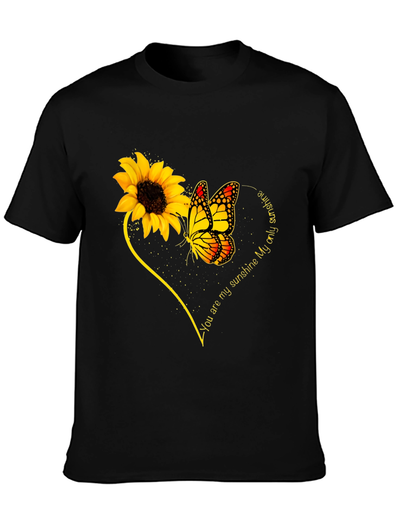 Black Sunflower Butterfly 'You Are My Sunshine' Graphic Tee view 3