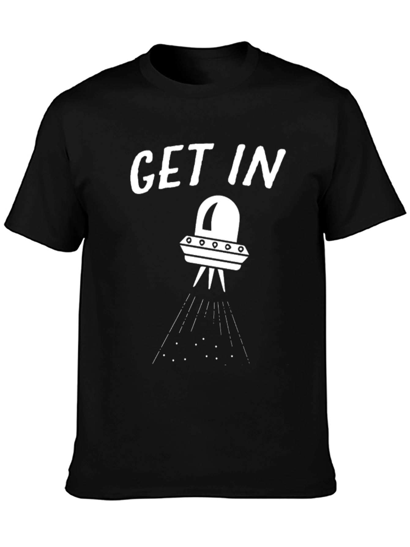 Black Get In UFO Graphic T-Shirt view 3