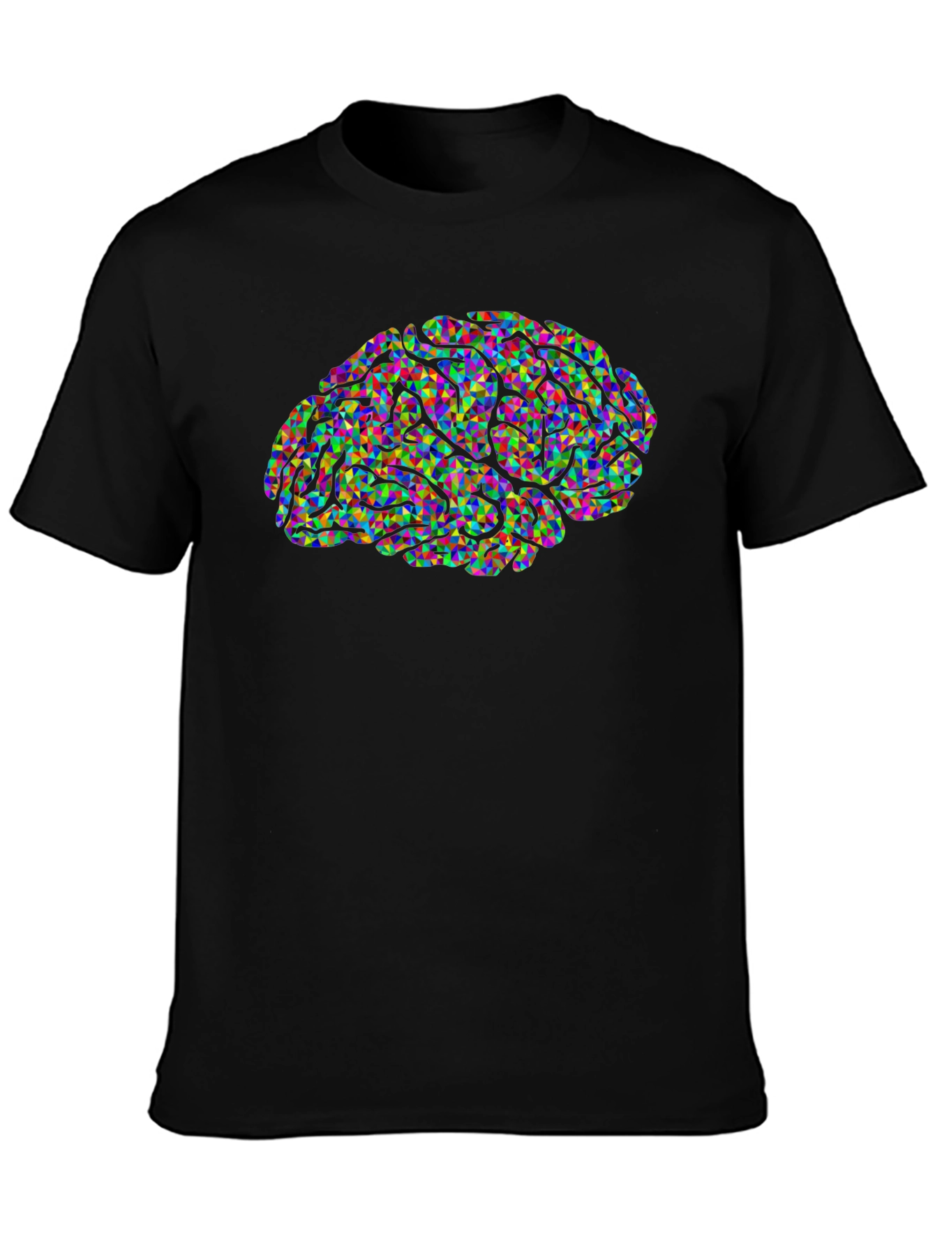 Black Abstract Brain Graphic Black T-Shirt view 3