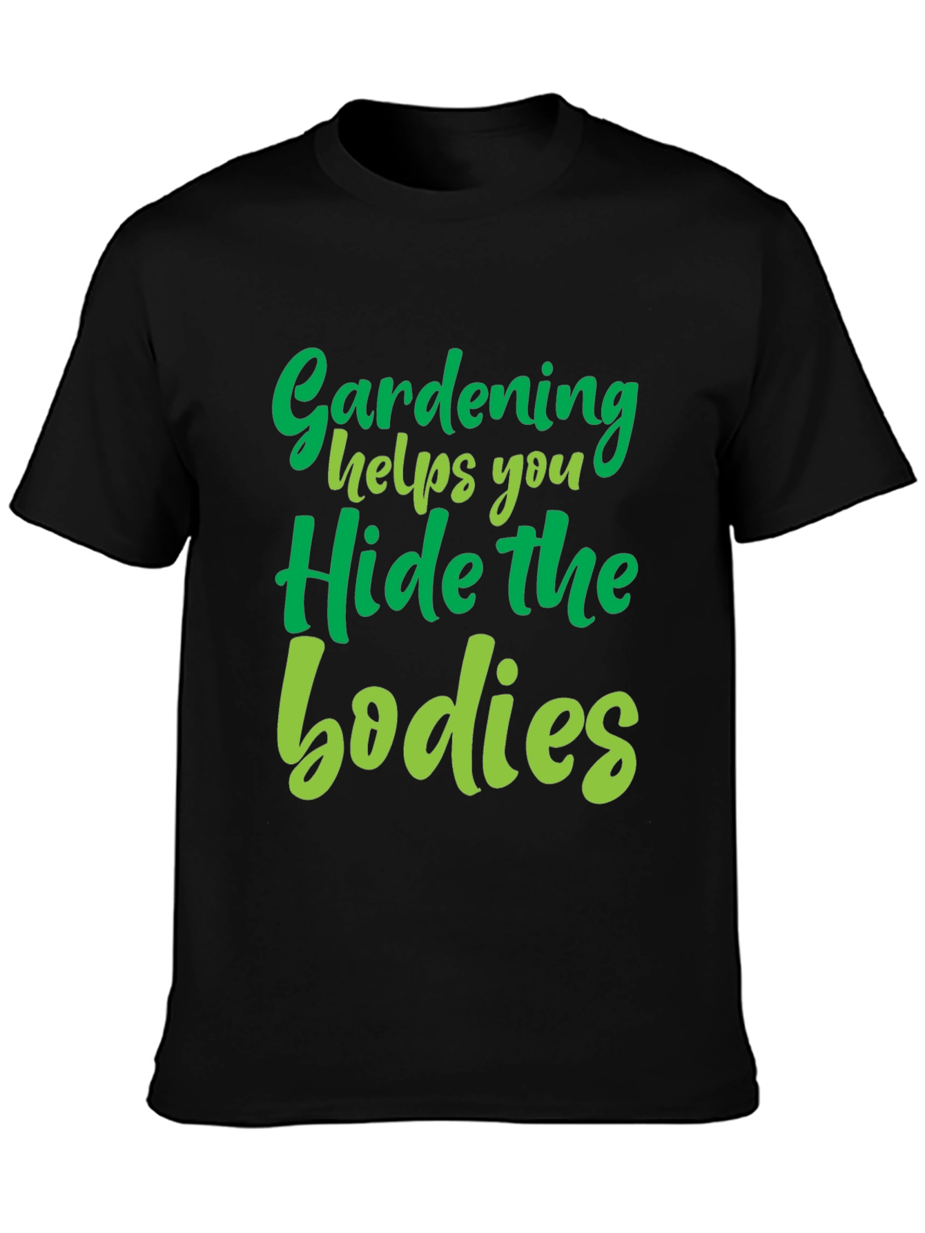 Black Gardening Hide the Bodies Graphic Novelty Tee view 3