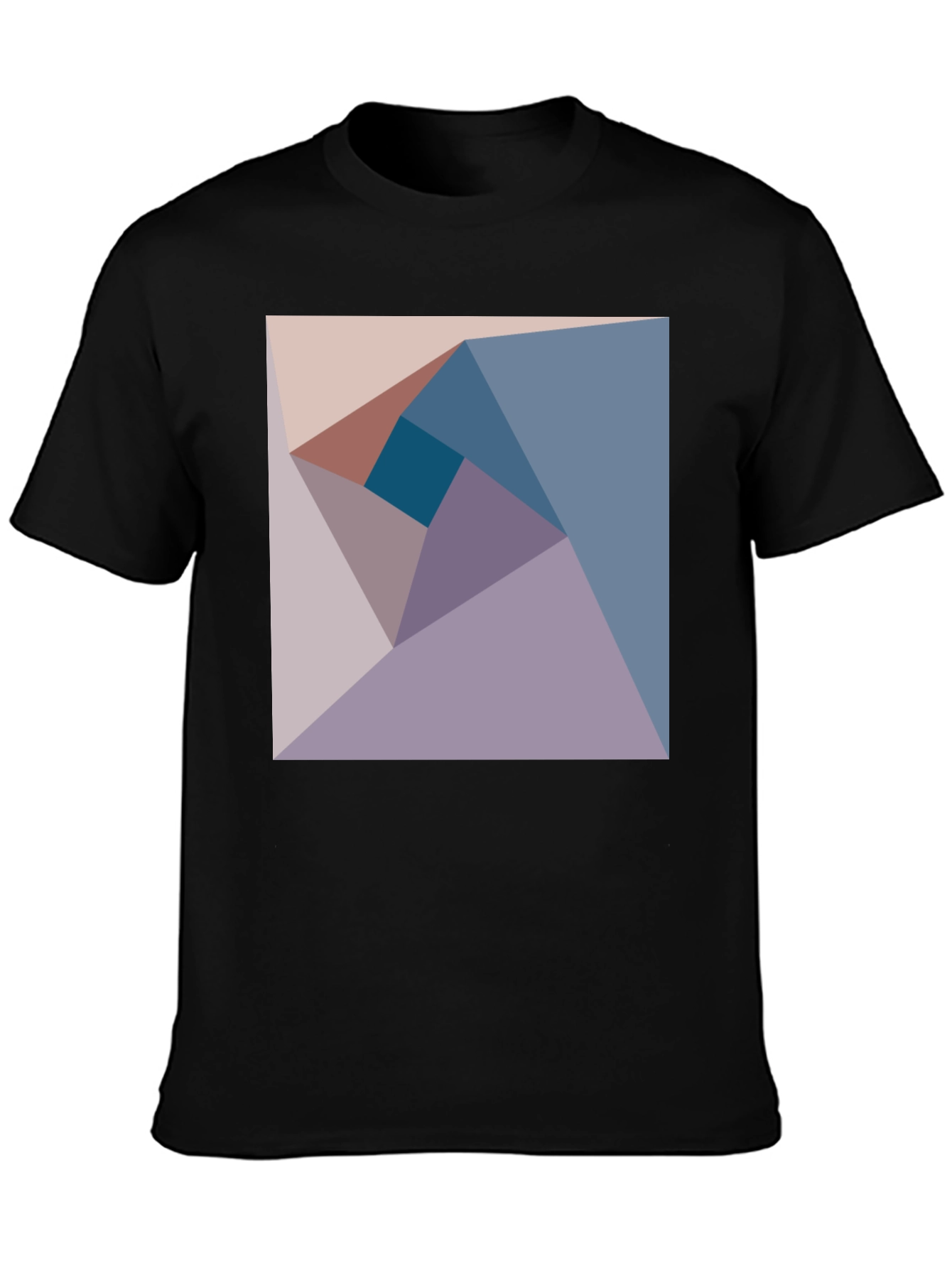 Black Geometric Design Tee - Abstract Art Shirt view 3