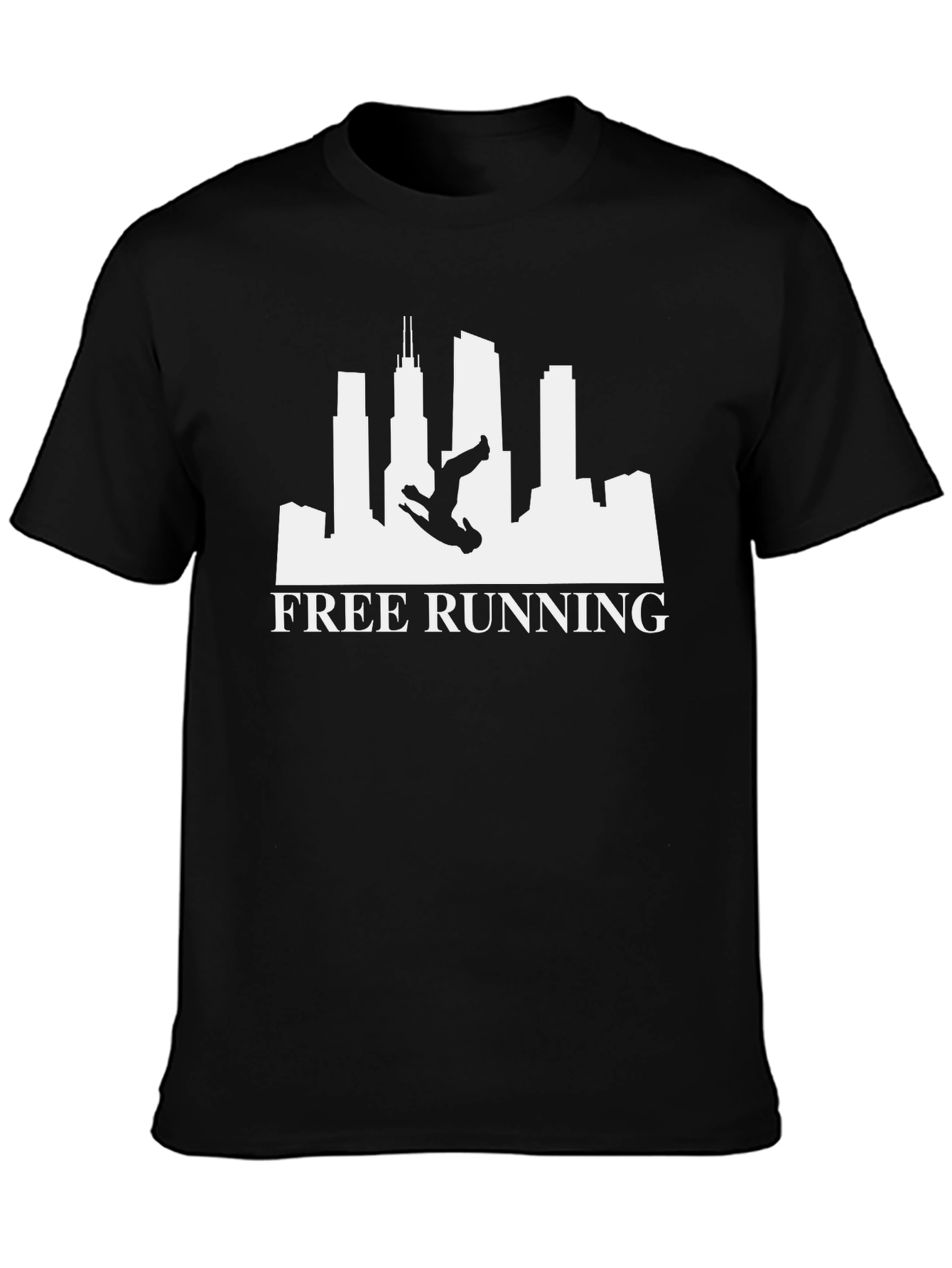 Black Free Running Silhouette T-Shirt | Urban Style view 3
