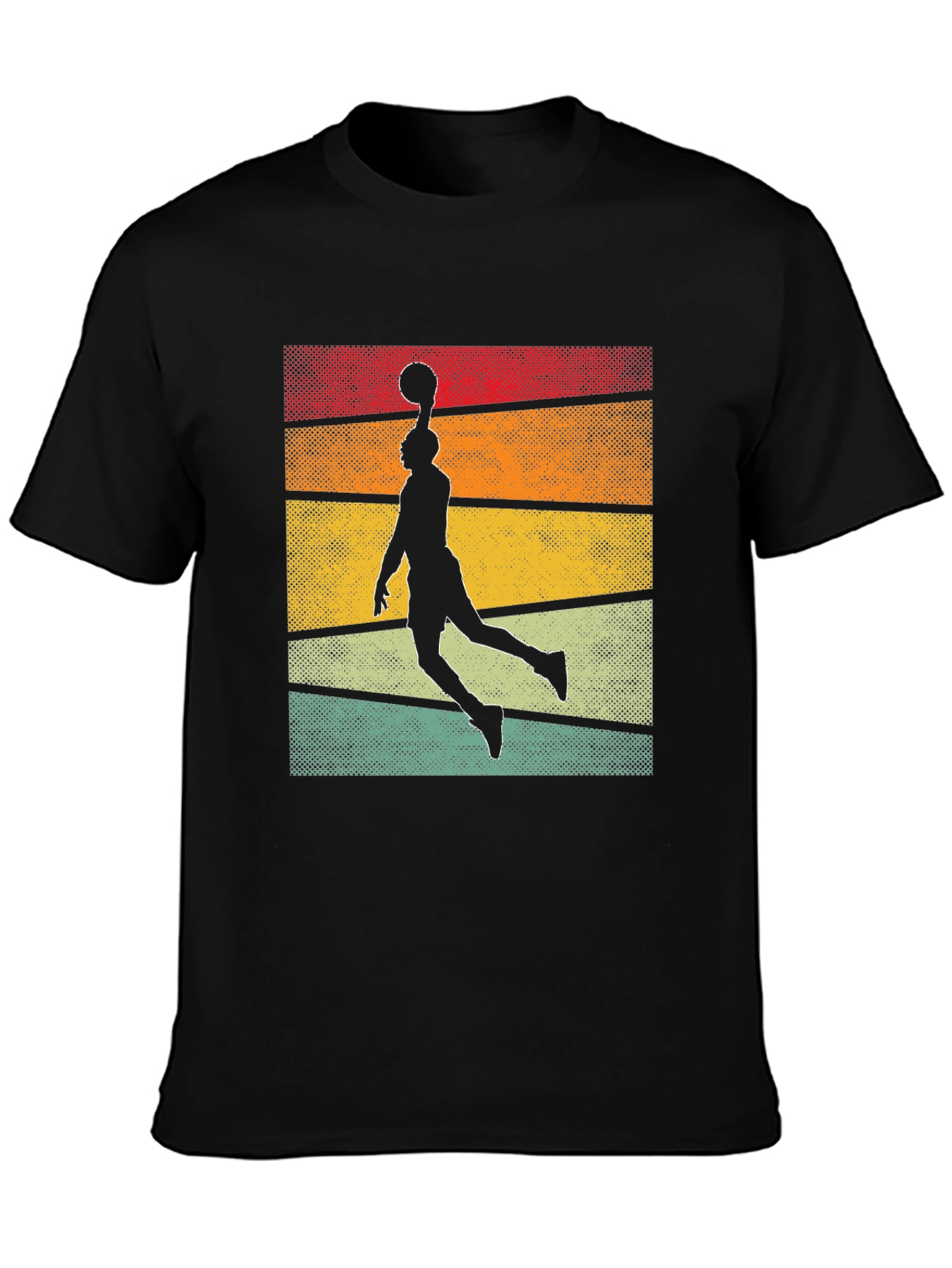 Black Vintage Basketball Player Graphic Tee view 3