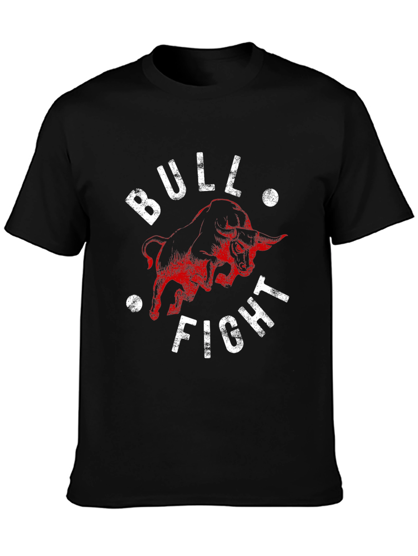 Black Bull Fight Graphic Tee - Bold & Unique Black T-Shirt view 3