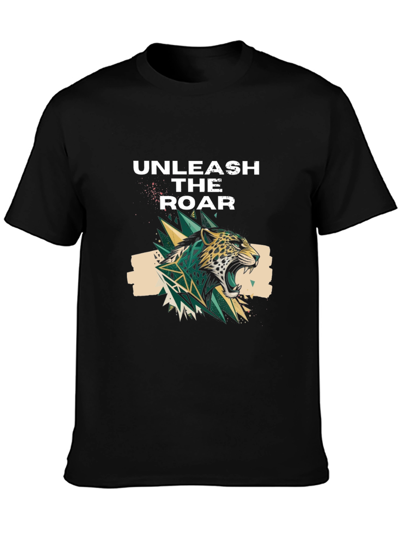 Black Unleash the Roar Graphic Print T-Shirt view 3