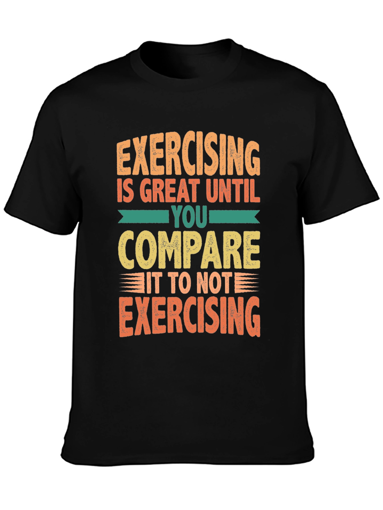 Black Funny Exercising T-Shirt view 3