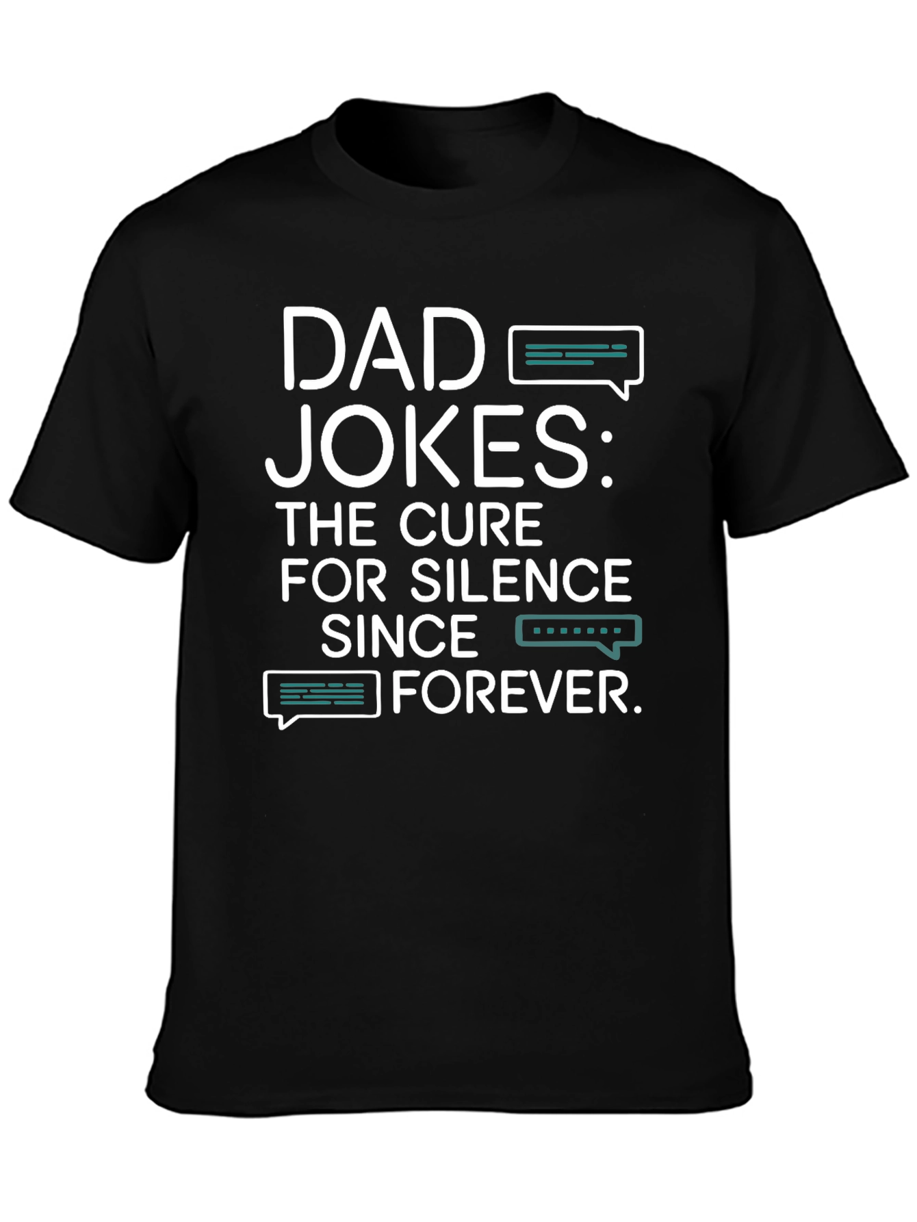 Black Dad Jokes: Cure for Silence Black T-Shirt view 3