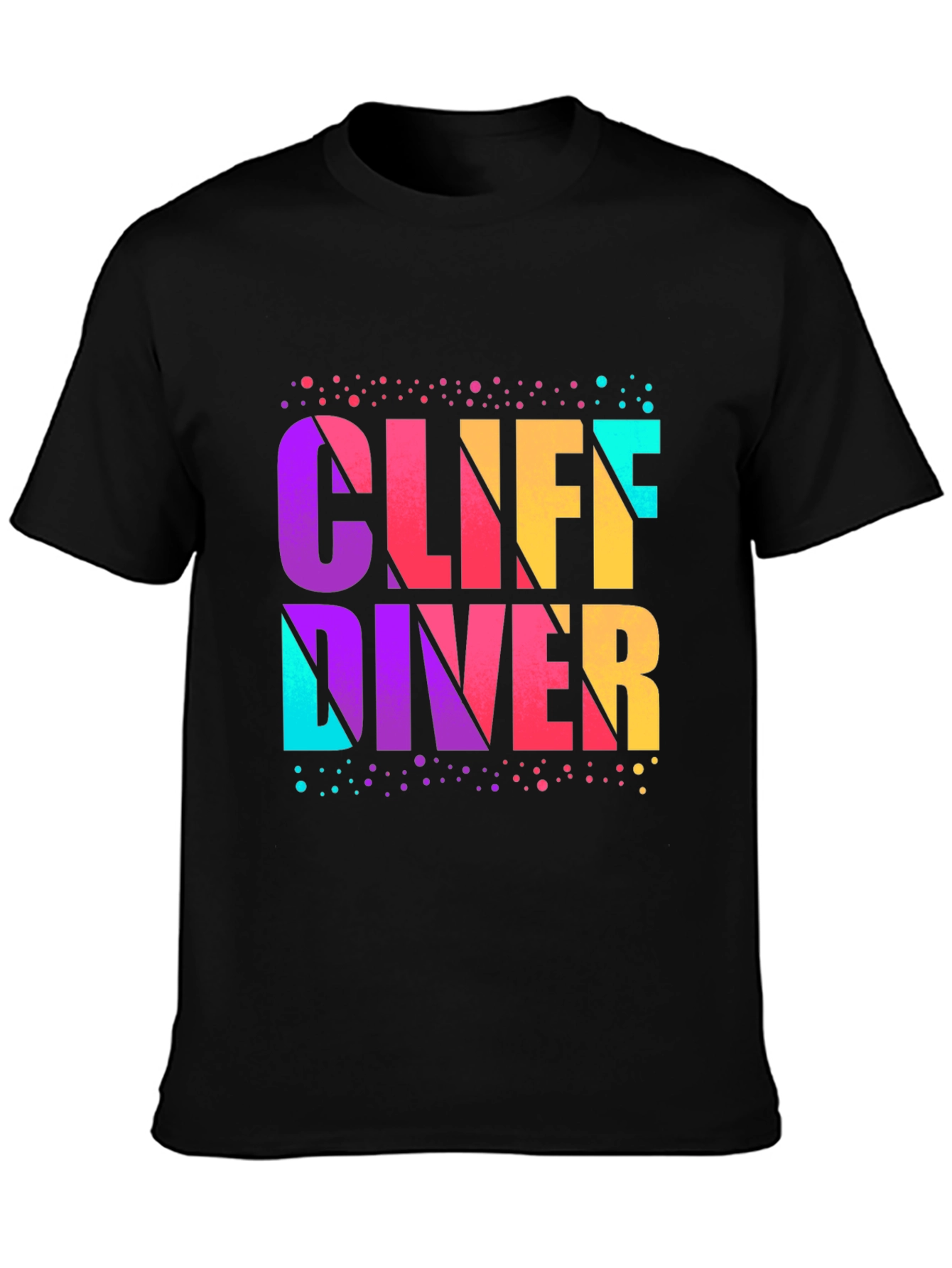 Black Cliff Diver Graphic T-Shirt - Vibrant Design view 3