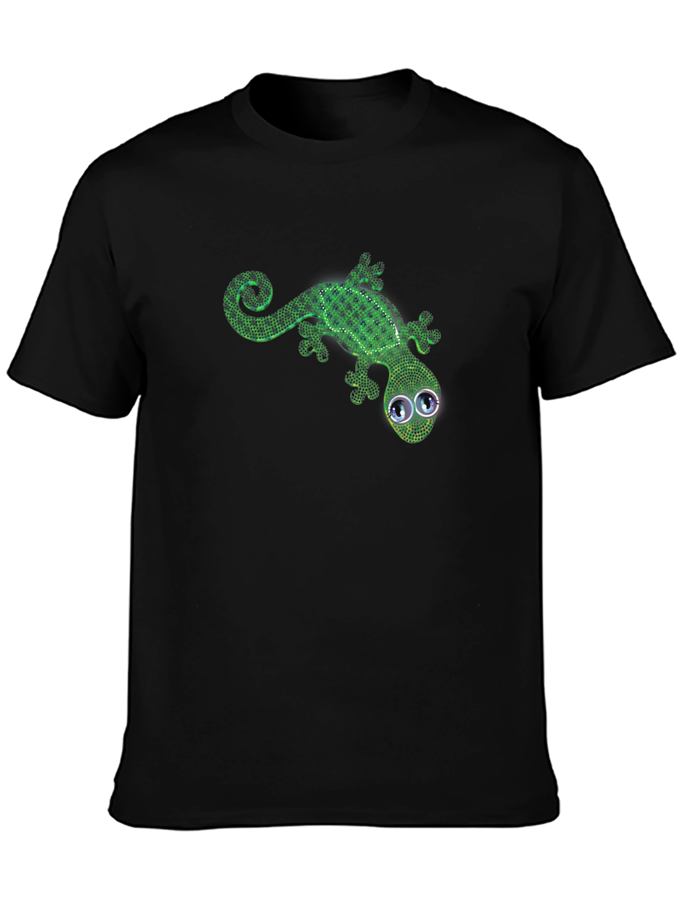 Black Green Gecko Graphic Tee view 3