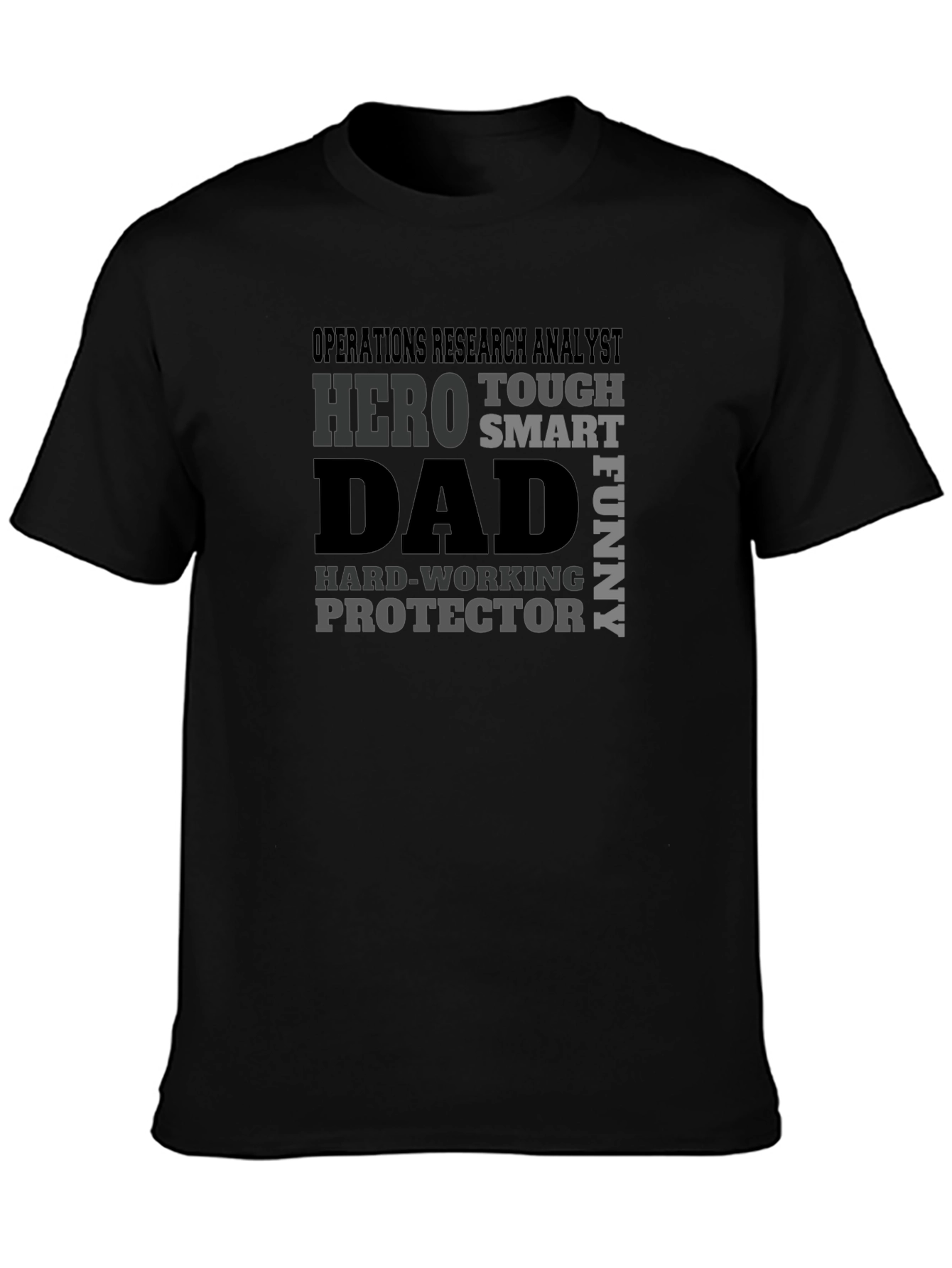 Black Operations Research Analyst Dad T-Shirt view 3