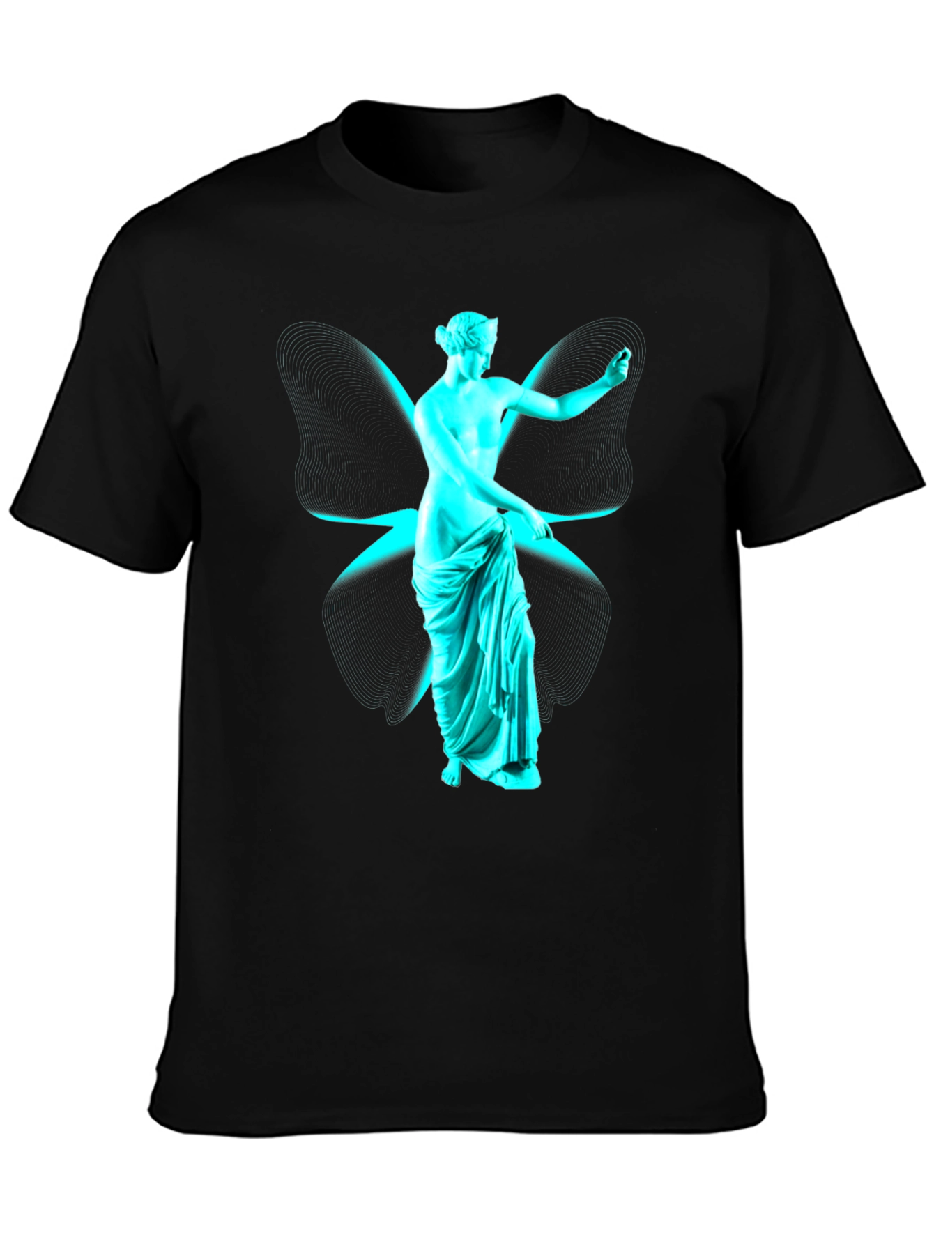 Black Statue Graphic Print T-Shirt view 3