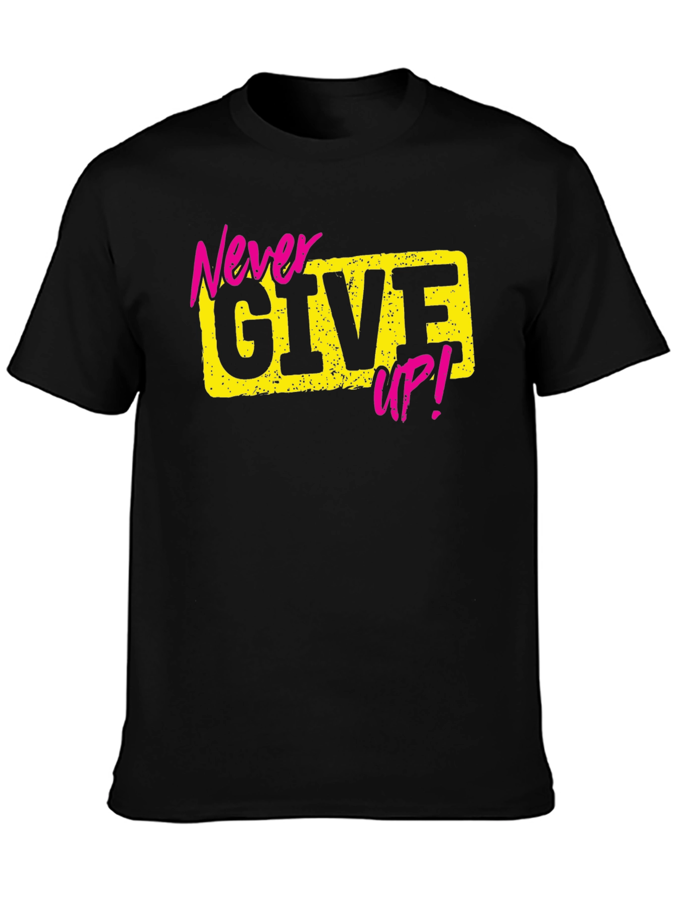 Black Never Give Up Graphic Tee view 3