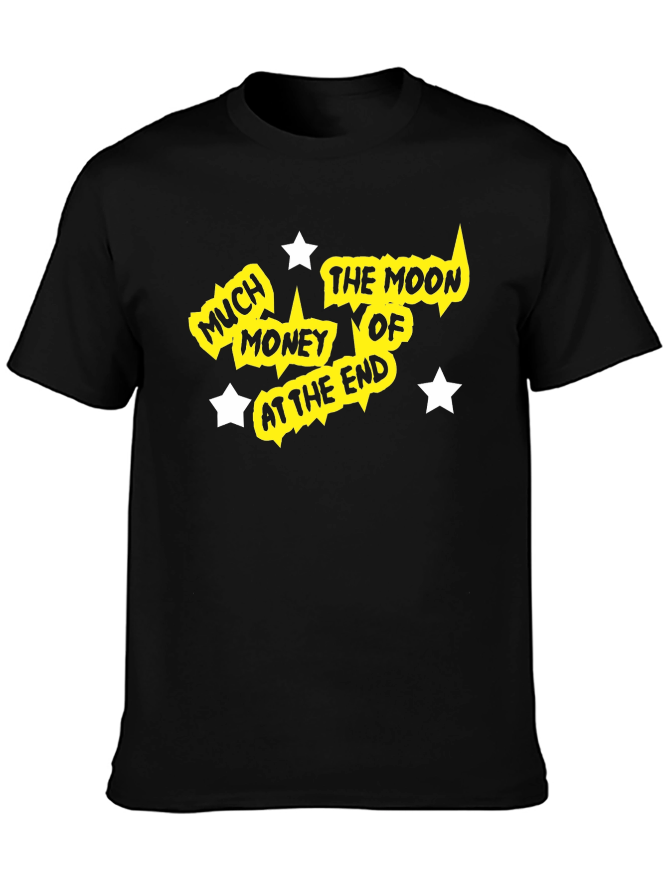 Black Much Money the Moon Graphic Tee - Black view 3