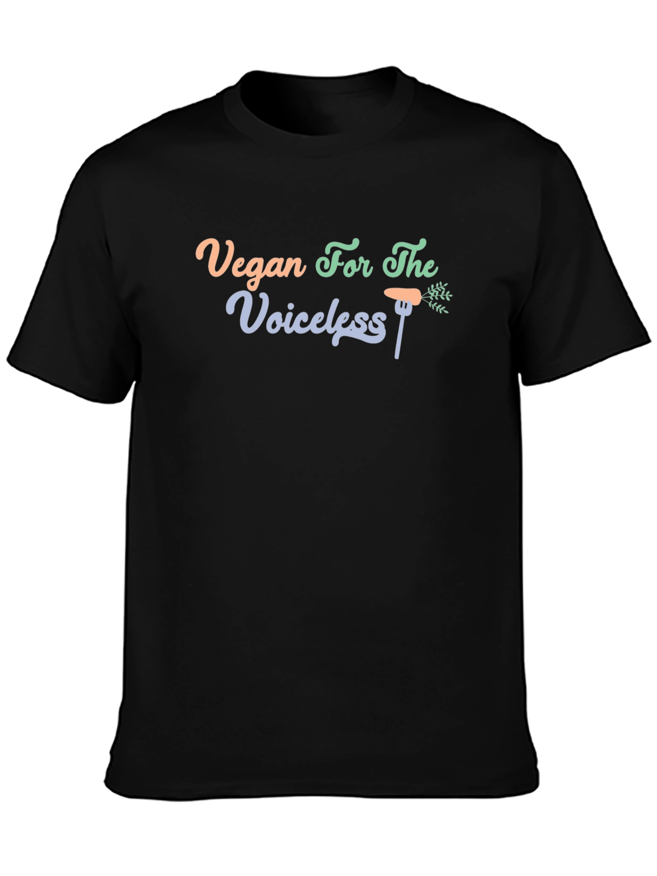 Black Vegan For The Voiceless Black T-Shirt view 3