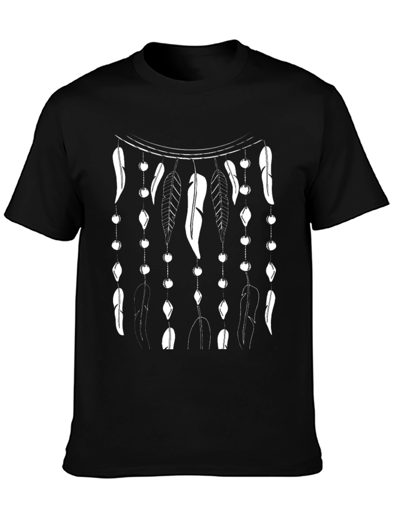 Black Dreamcatcher Graphic Tee - Black Cotton Blend view 3