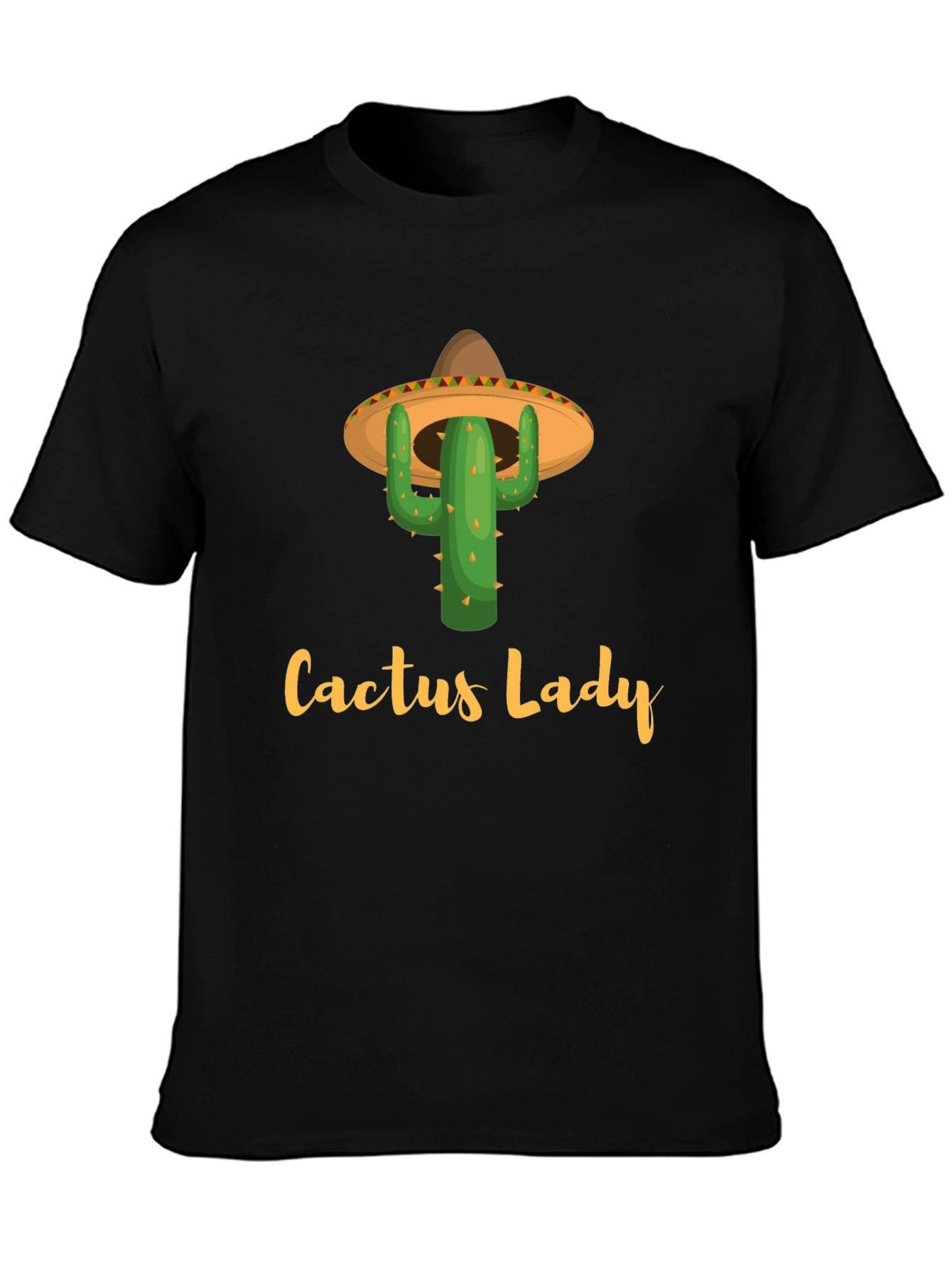 Black Cactus Lady Graphic Tee -  Fun Novelty Shirt view 3