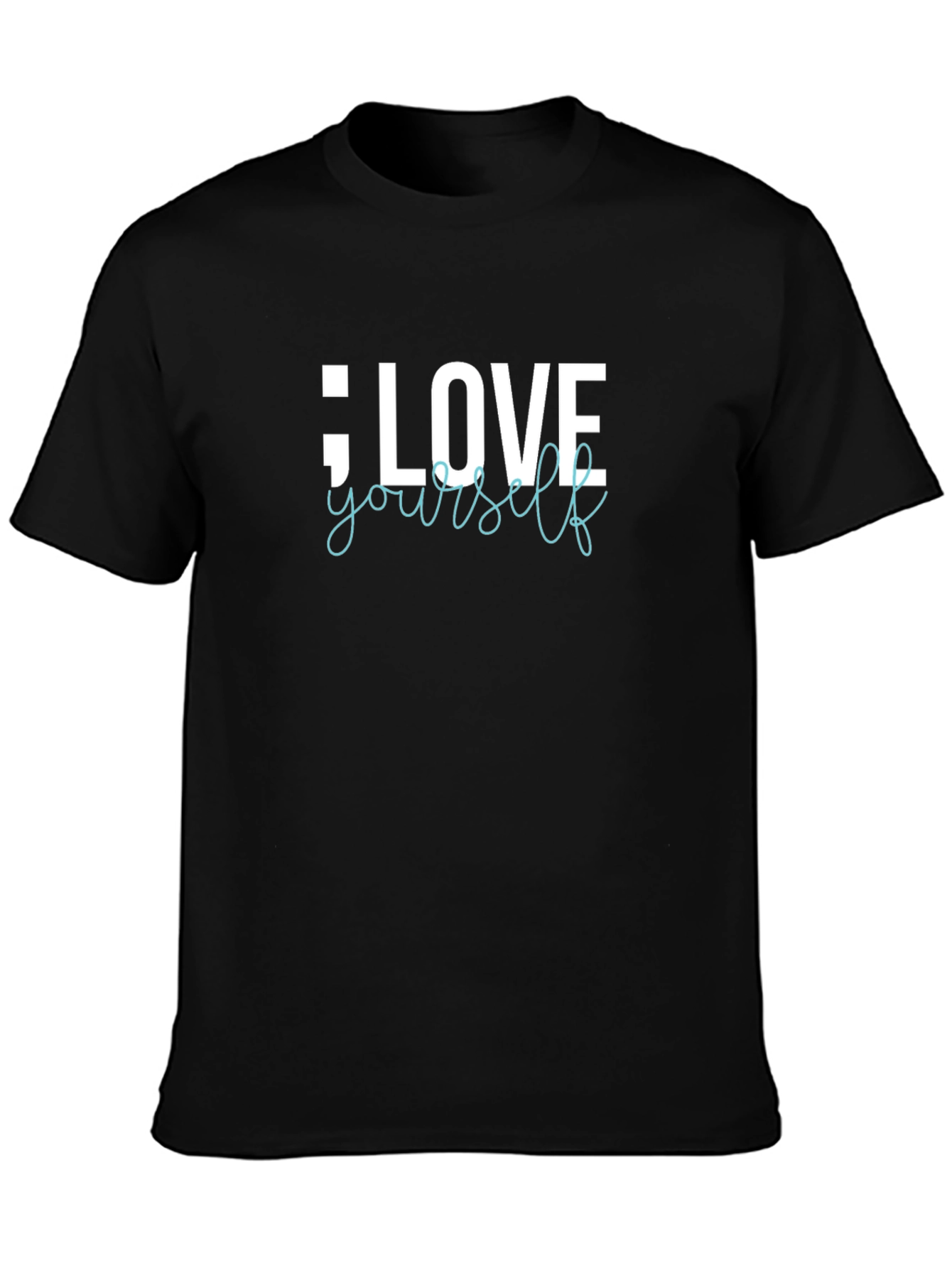 Black Love Yourself Black Graphic Tee view 3
