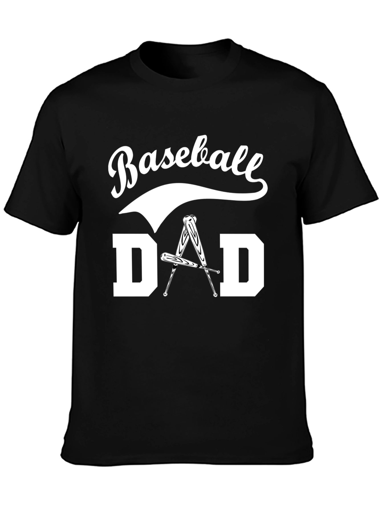 Black Baseball Dad T-Shirt view 3