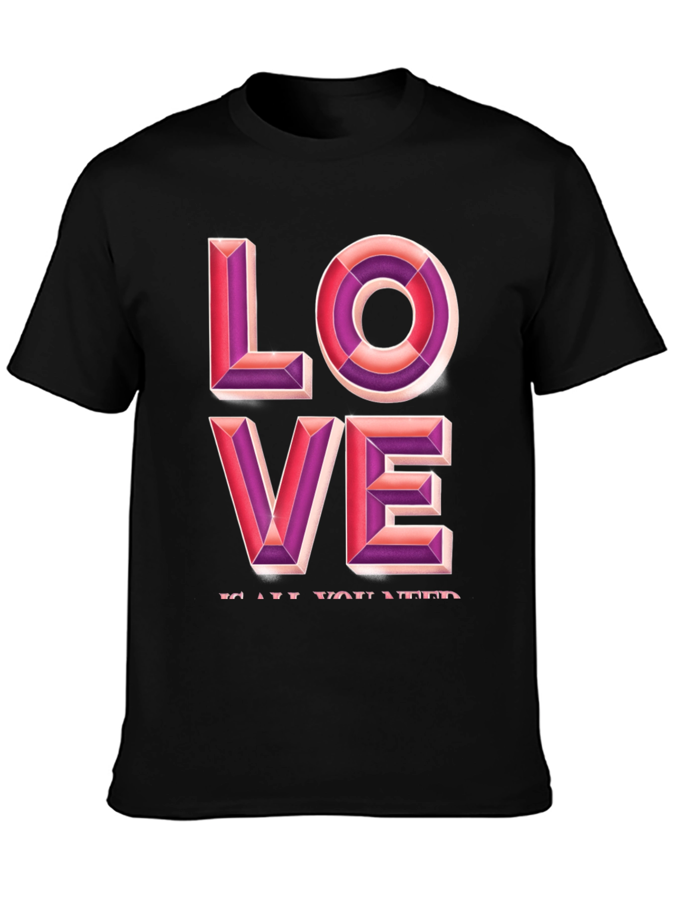 Black Love Graphic Tee - Black Casual T-Shirt view 3