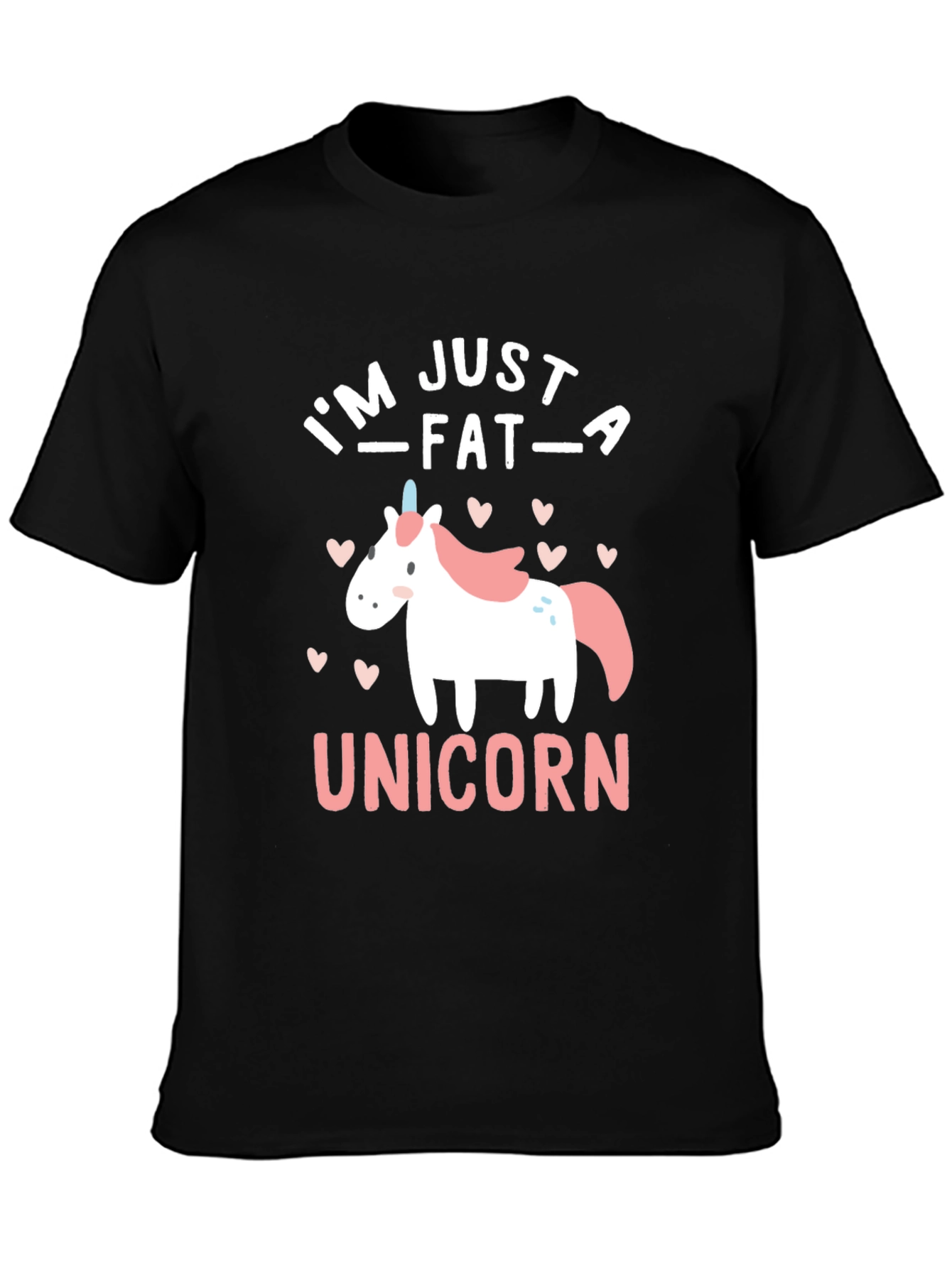 Black I'm Just A Fat Unicorn Graphic T-Shirt view 3